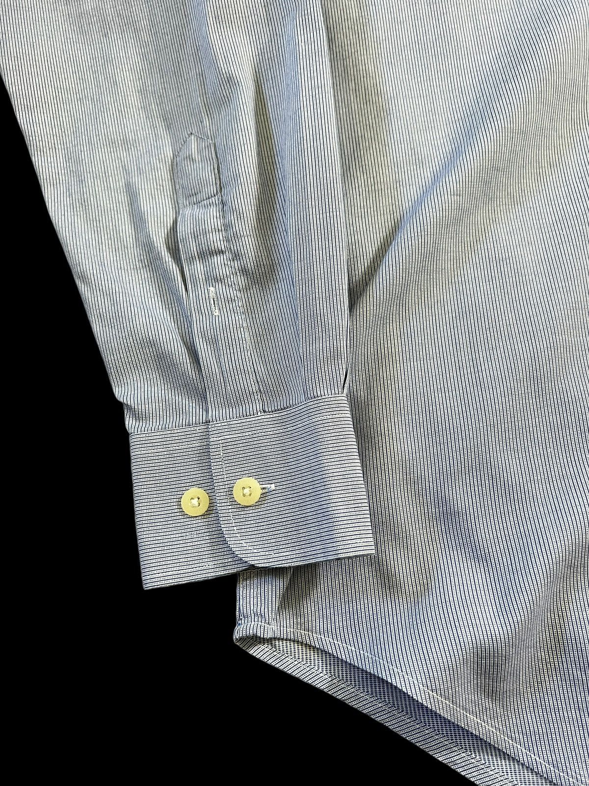 Balenciaga × Vintage Vintage Balenciaga Classic Logo Blue Stripes Button Up Shirt Size US L / EU 52-54 / 3 - 5 Thumbnail