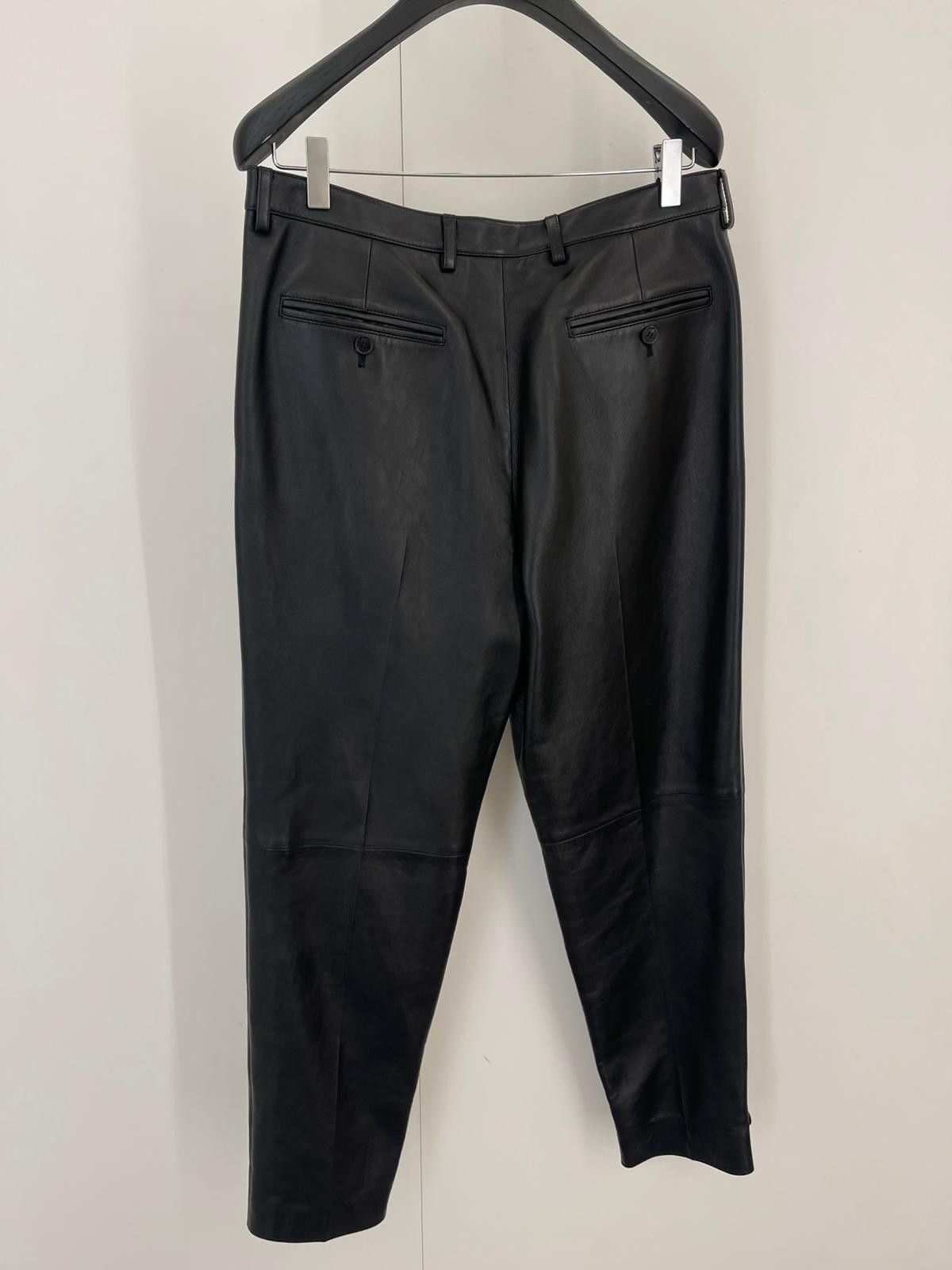 Saint Laurent Paris Pleated Pants in Vintage Drummed Leather Size US 38 / EU 54 - 3 Thumbnail