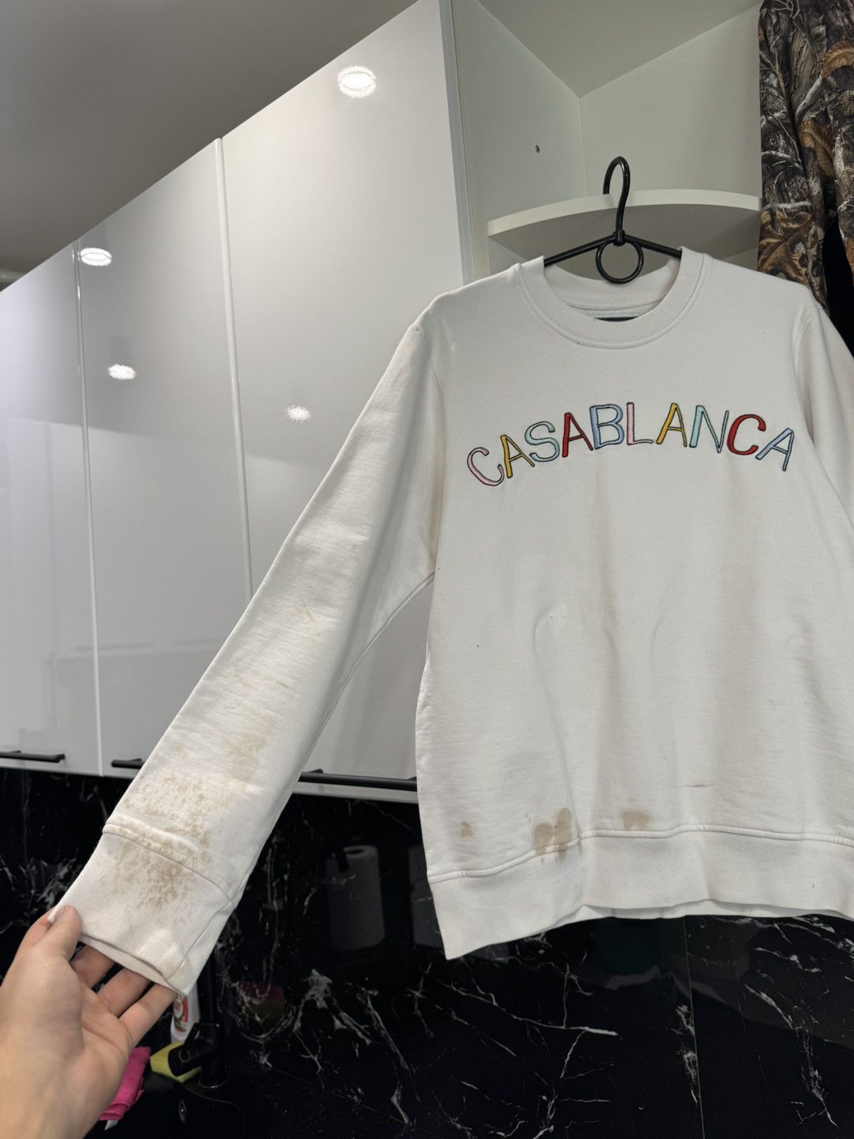 Casablanca Casablanca Distressed sweatshirt size s white men Size US S / EU 44-46 / 1 - 2 Thumbnail