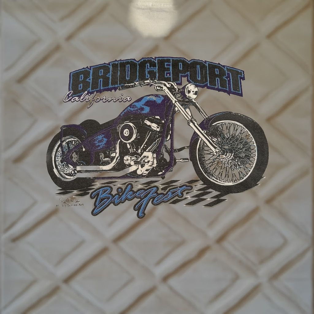 Harley Davidson VINTAGE Harley-Davidson T-Shirt Bridgeport California Bike Fest Chopper White 2XL Mens Size US XXL / EU 58 / 5 - 1 Thumbnail