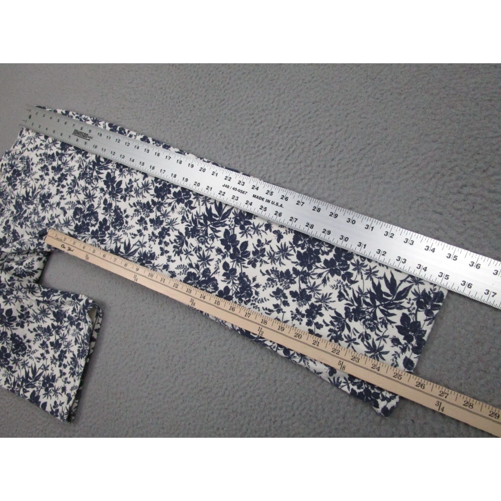 J.Crew J. Crew Jeans Womens 25 Blue White Slim Wide-Leg Floral Print Jeans Size 42" / US 20 - 5 Thumbnail