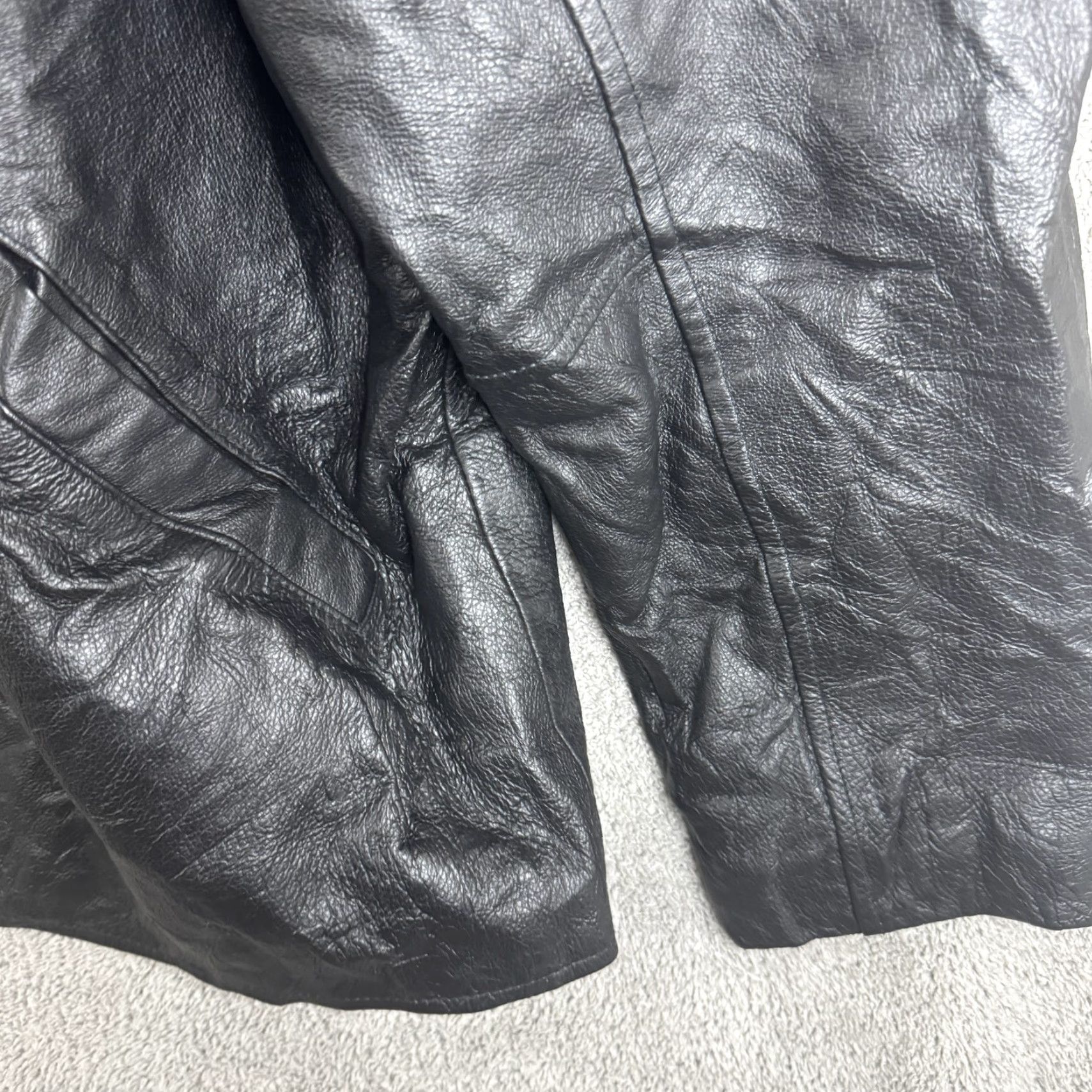 Vintage Burk's Bay Jacket Mens XL Black Leather Full Zip Bomber Insulated Lined Size US XL / EU 56 / 4 - 3 Thumbnail