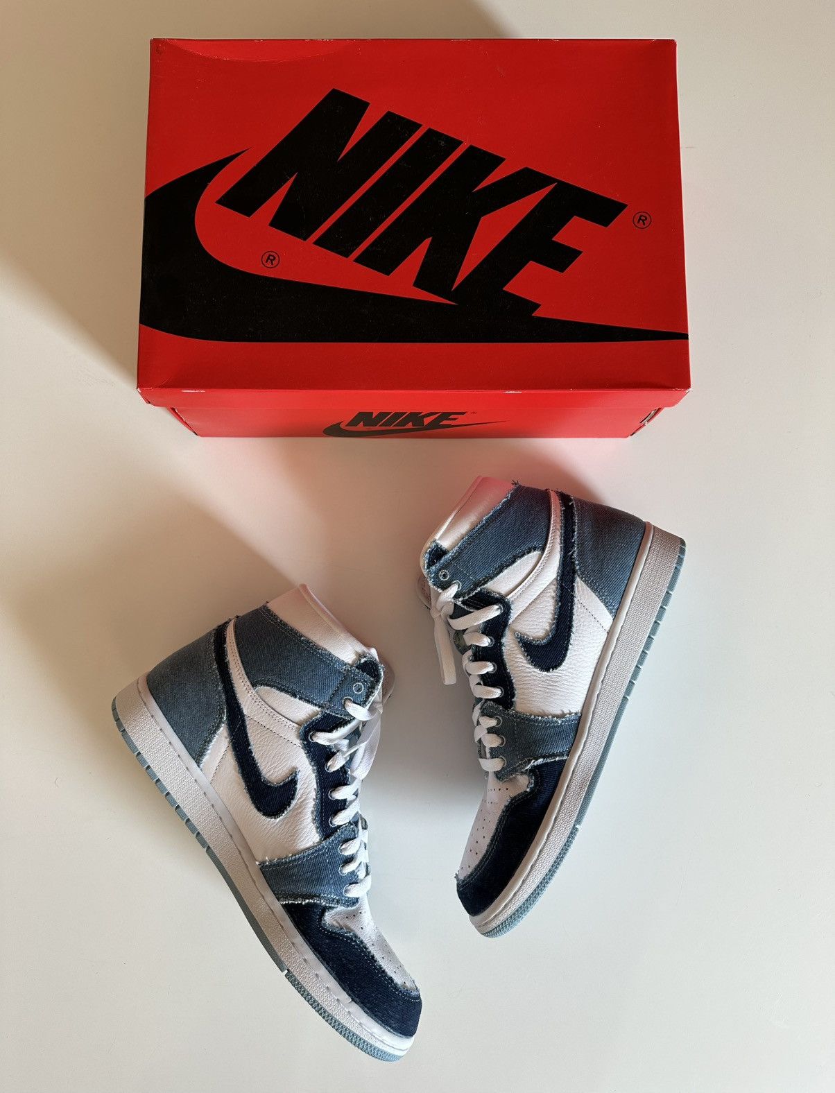 Jordan Brand Jordan 1 Hi Retro Denim ✂️CUT✂️ Size US 10.5 / EU 43-44 - 3 Thumbnail