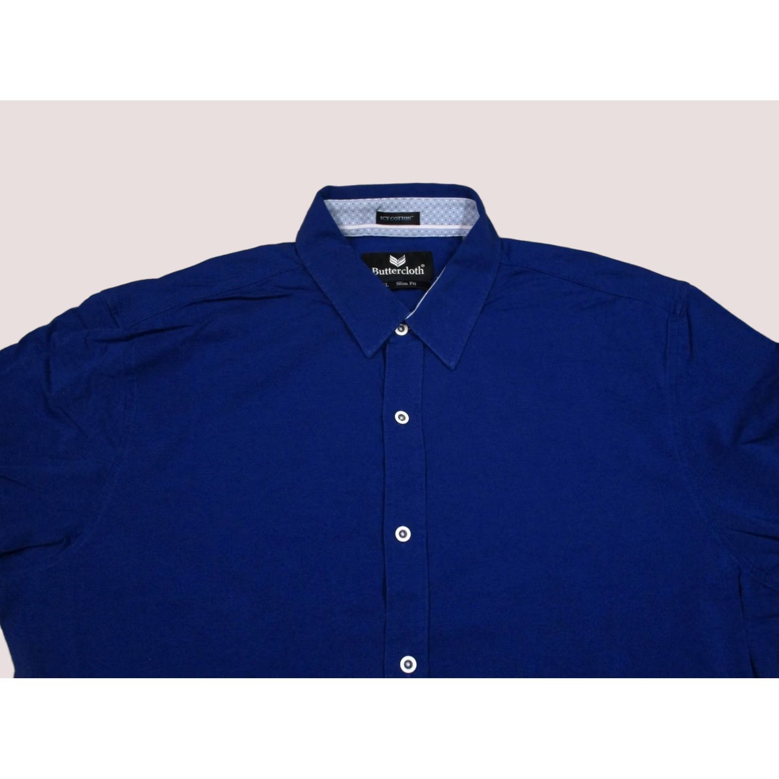 Vintage Buttercloth Shirt Men 2XL Blue Slim Fit Short Sleeve Button Up Wicking Stretch Size US XXL / EU 58 / 5 - 1 Thumbnail