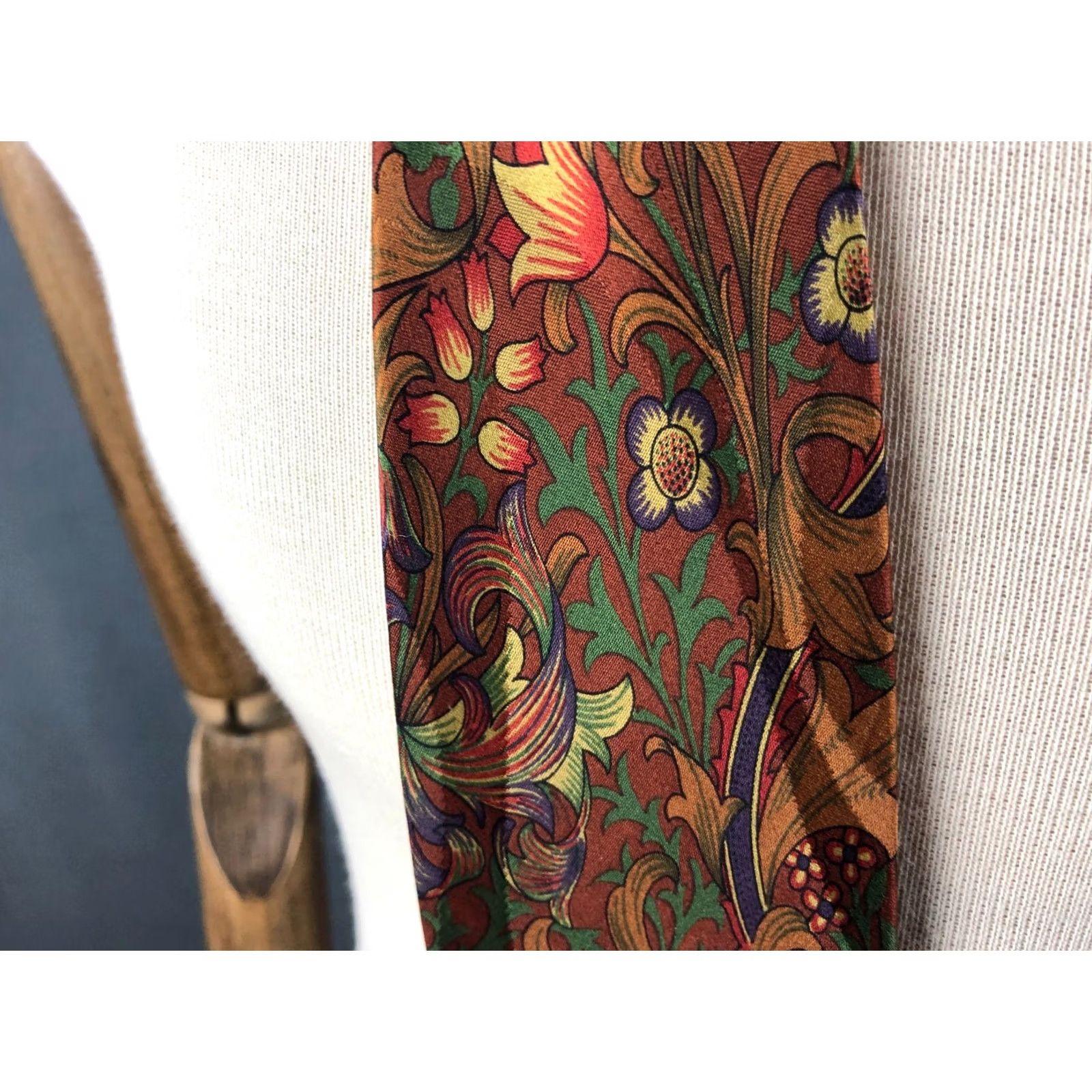 Kenzo KENZO Silk Men’s Tie Floral Brown 100% Silk Necktie Classic Floral Pattern Tie Mens Size ONE SIZE - 3 Thumbnail