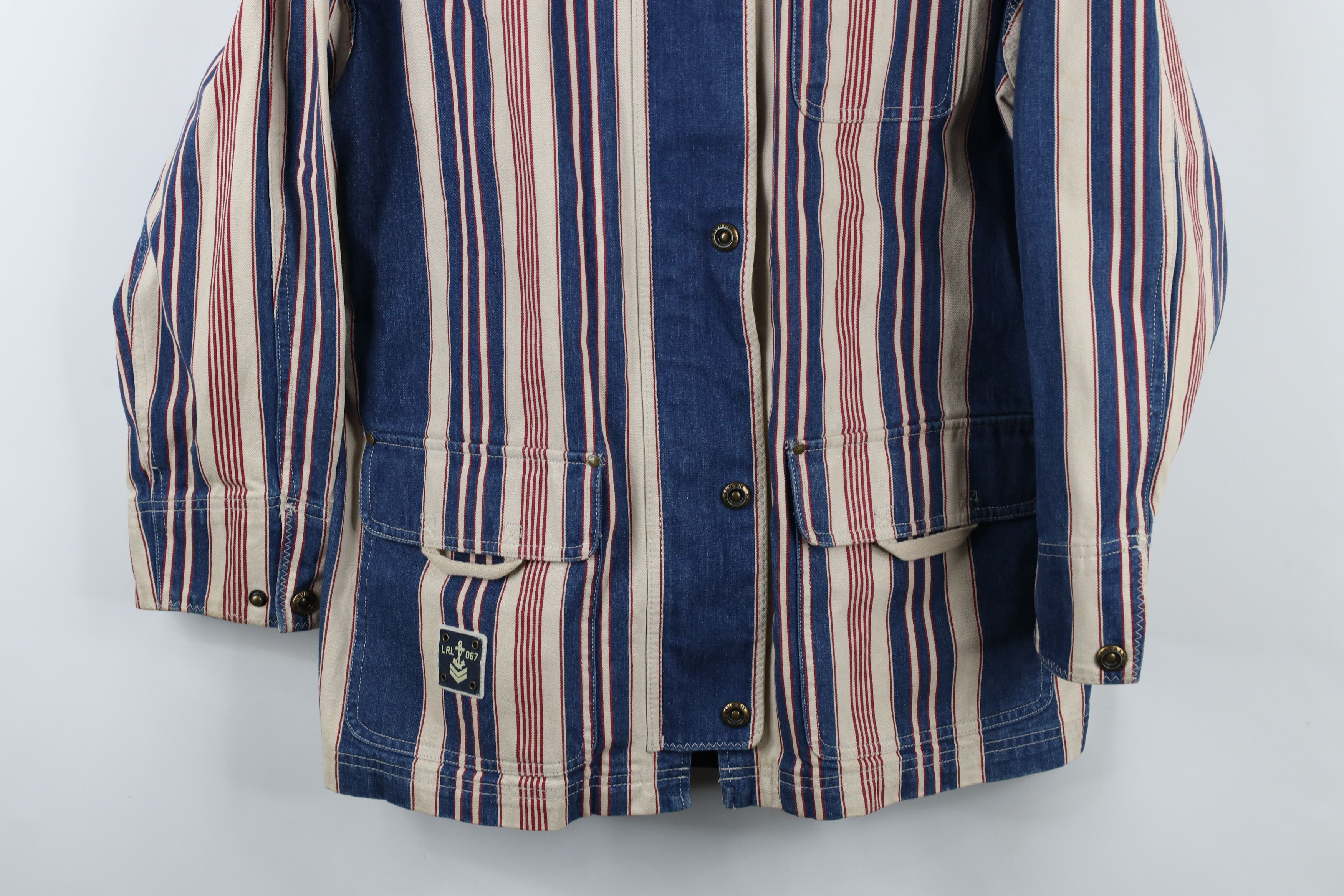 Ralph Lauren × Vintage Vintage 90s Ralph Lauren Denim Naval Chore Barn Jacket Size M / US 6-8 / IT 42-44 - 3 Thumbnail