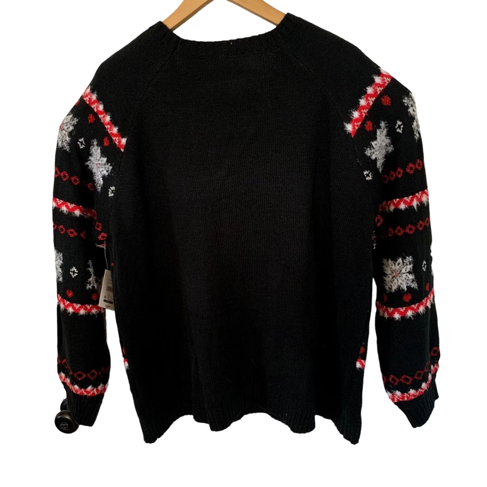 Vintage Holiday Time Christmas Sweater Womens Plus 1X Black Glitter Ugly NEW Size XL / US 12-14 / IT 48-50 - 5 Thumbnail