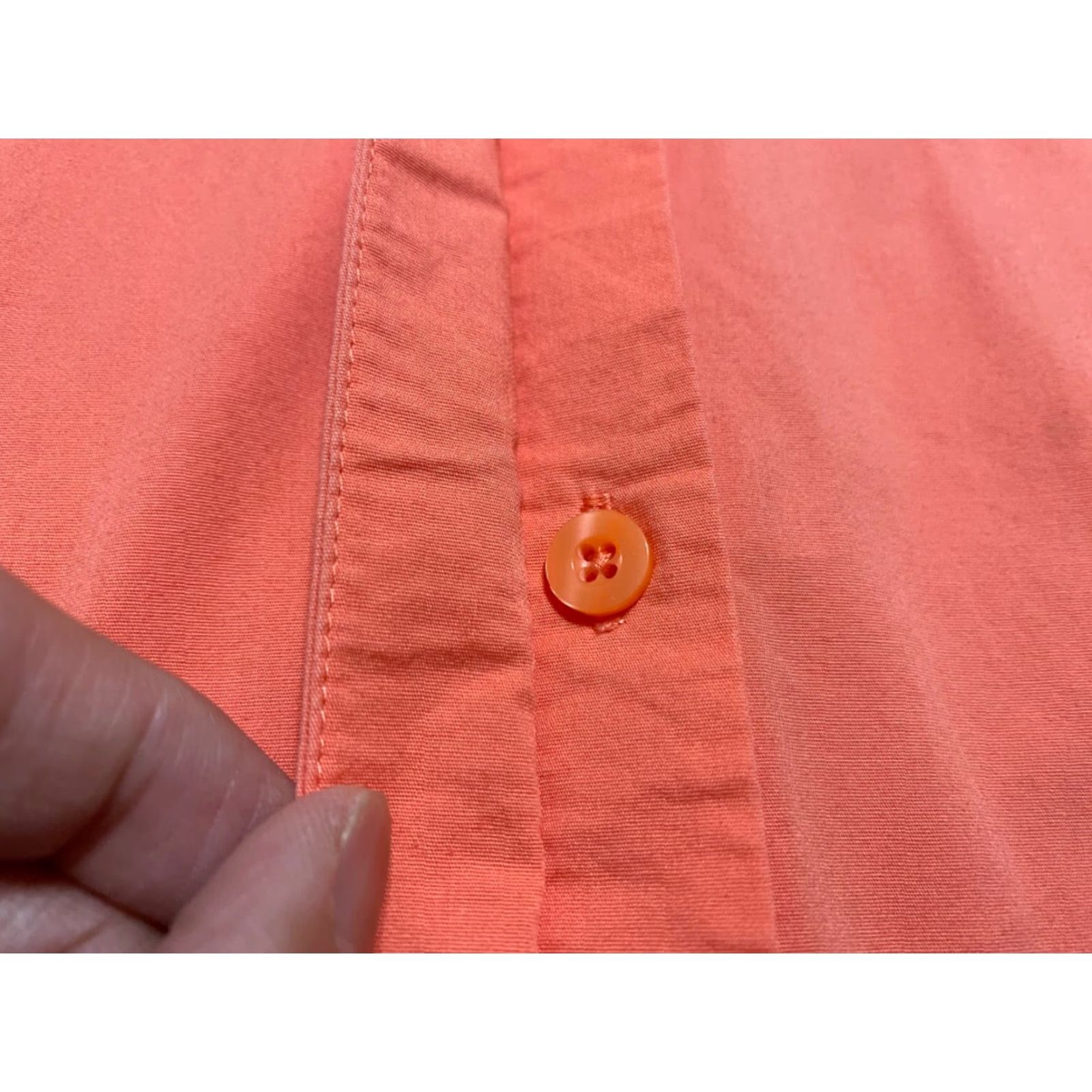 Vintage CJ Banks Womens Plus 3X Shirt Solid Orange Button-Up Long Sleeve Cotton Size XXL / US 16-18 / IT 52-54 - 4 Thumbnail