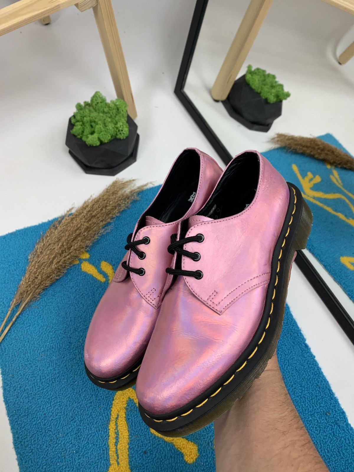 Metallic pink dr martens best sale