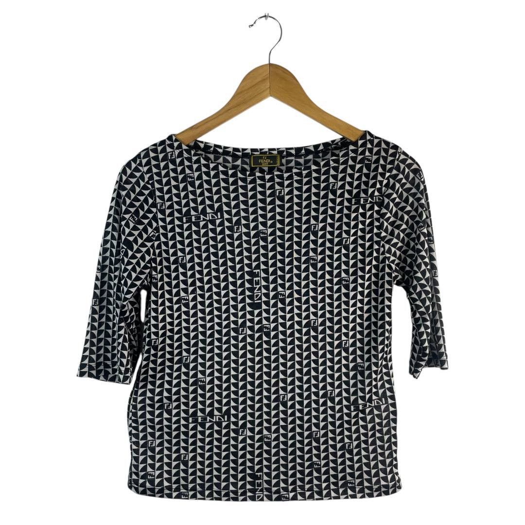 Fendi Vintage Fendi Geometric Logo Print Top Size S / US 4 / IT 40 - 1 Thumbnail