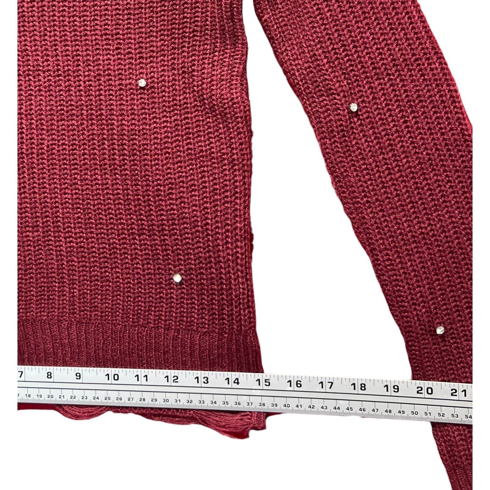 Other FCT With Love - Women's Crochet Long Sleeve Blouse - Burgund Size M / US 6-8 / IT 42-44 - 5 Thumbnail