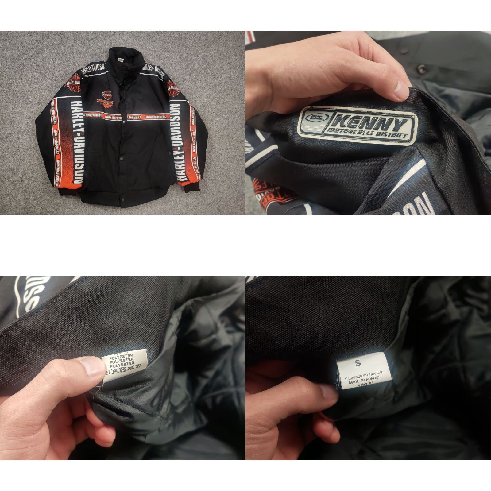 Harley Davidson VINTAGE Harley-Davidson Racing Black Jacket Bomber Moto Bike All Logo Y2K Style Size US S / EU 44-46 / 1 - 10 Thumbnail