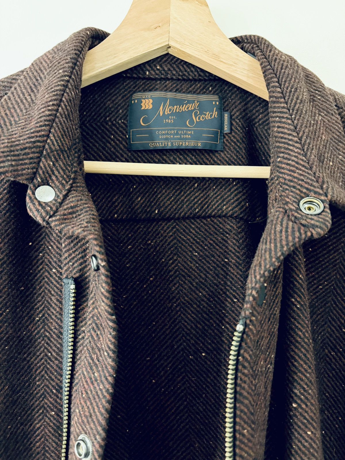 Scotch & Soda Scotch & Soda Monsieur Herringbone Wool Shacket Size US M / EU 48-50 / 2 - 2 Thumbnail