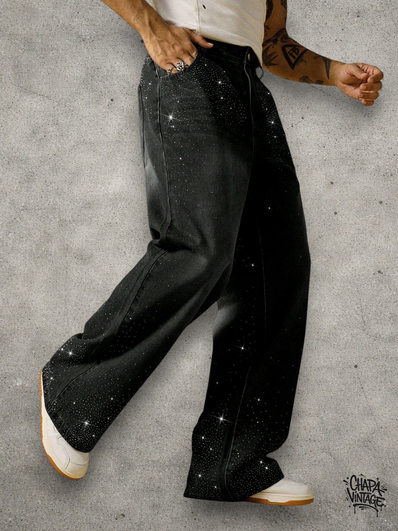 Vintage Rhinestone straight jeans Size US 32 / EU 48 - 3 Thumbnail