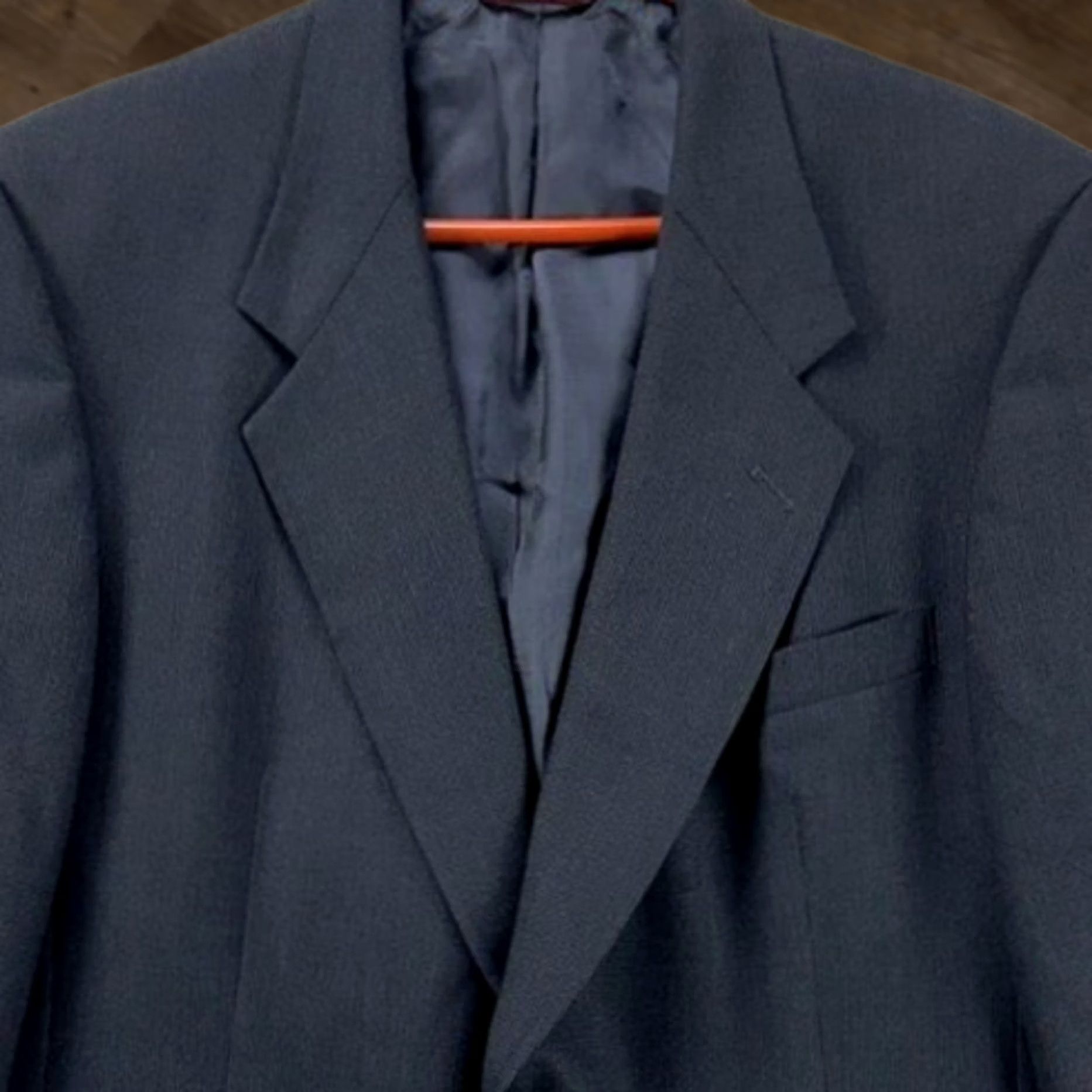 Hart Schaffner Marx Hart Schaffner Marx Wool Blazer Men 43R Navy 2 Button Sport Coat Suit Grey Size 46R - 1 Thumbnail