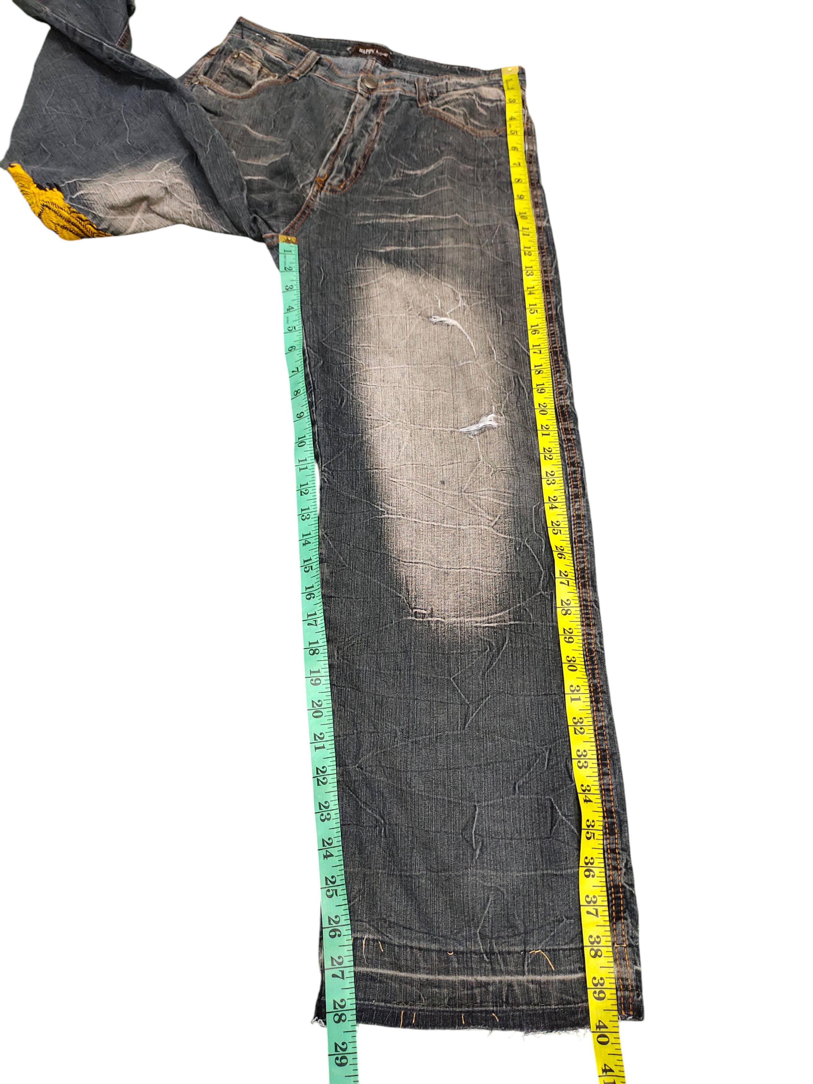 Karakuri Tamashii Vintage Sukajan Tiger Embroidered Distress Denim Jeans Size US 30 / EU 46 - 16 Thumbnail