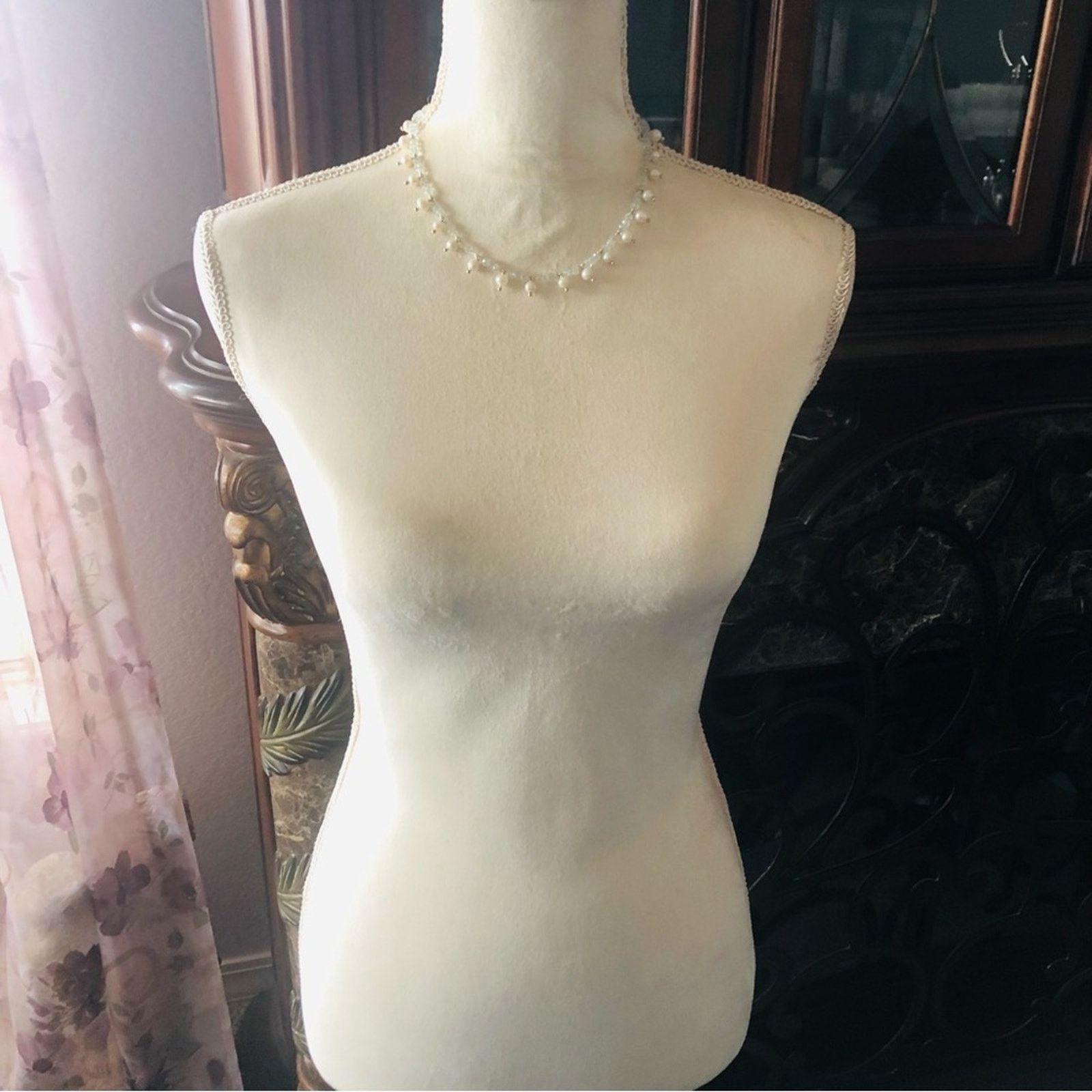 Handmade Handcrafted genuine pearl aquamarine stone sterling necklace Size ONE SIZE - 4 Thumbnail