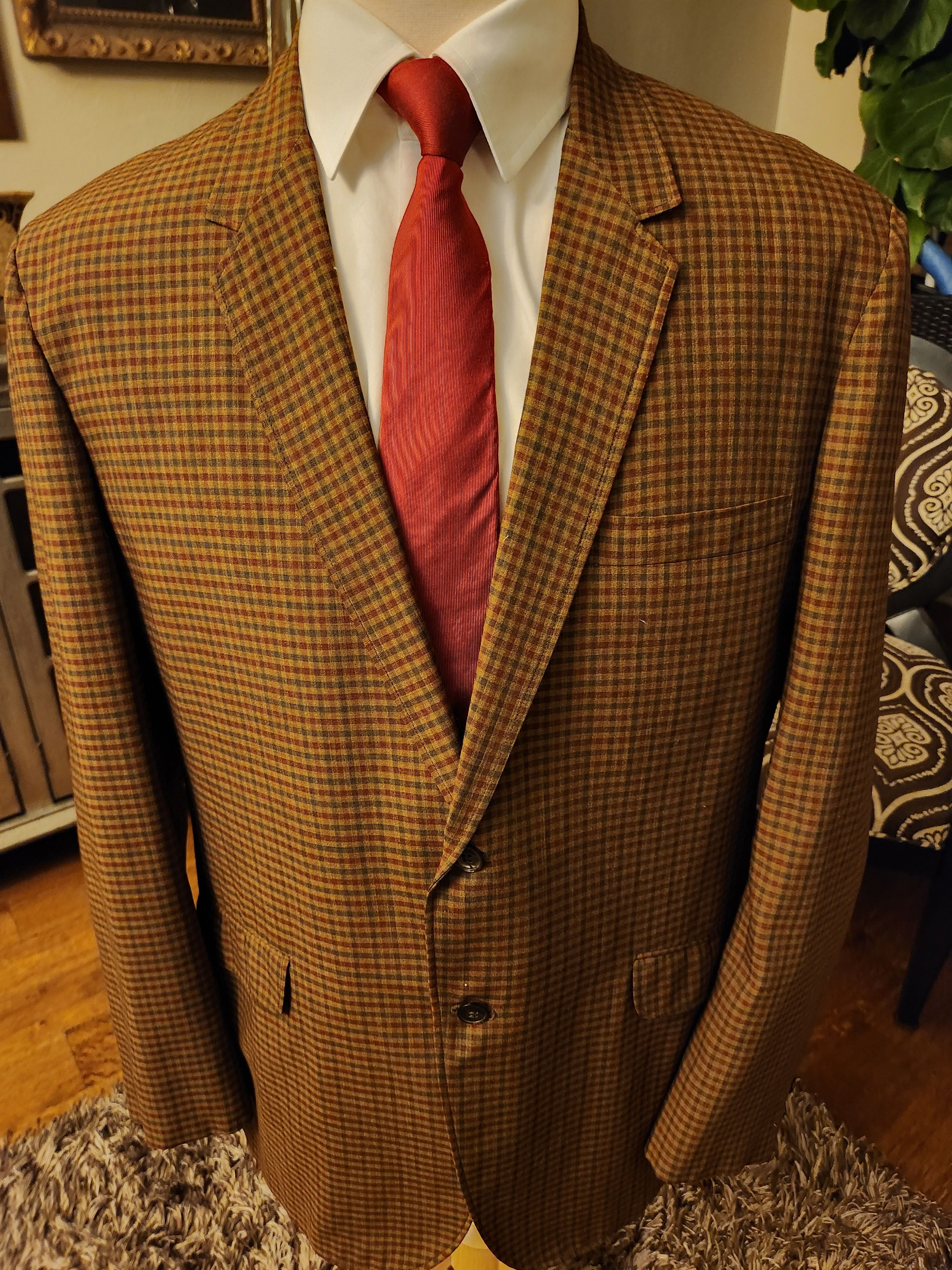 Towncraft Vintage 60's Towncraft Checkered Summer Suit Sz 44R Size 44R - 1 Thumbnail
