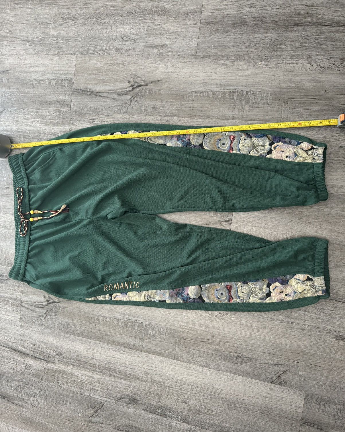 Handmade 32, 33, 34 Bear Track Pants Green Tapestry Custom Joggers Size US 33 - 8 Thumbnail