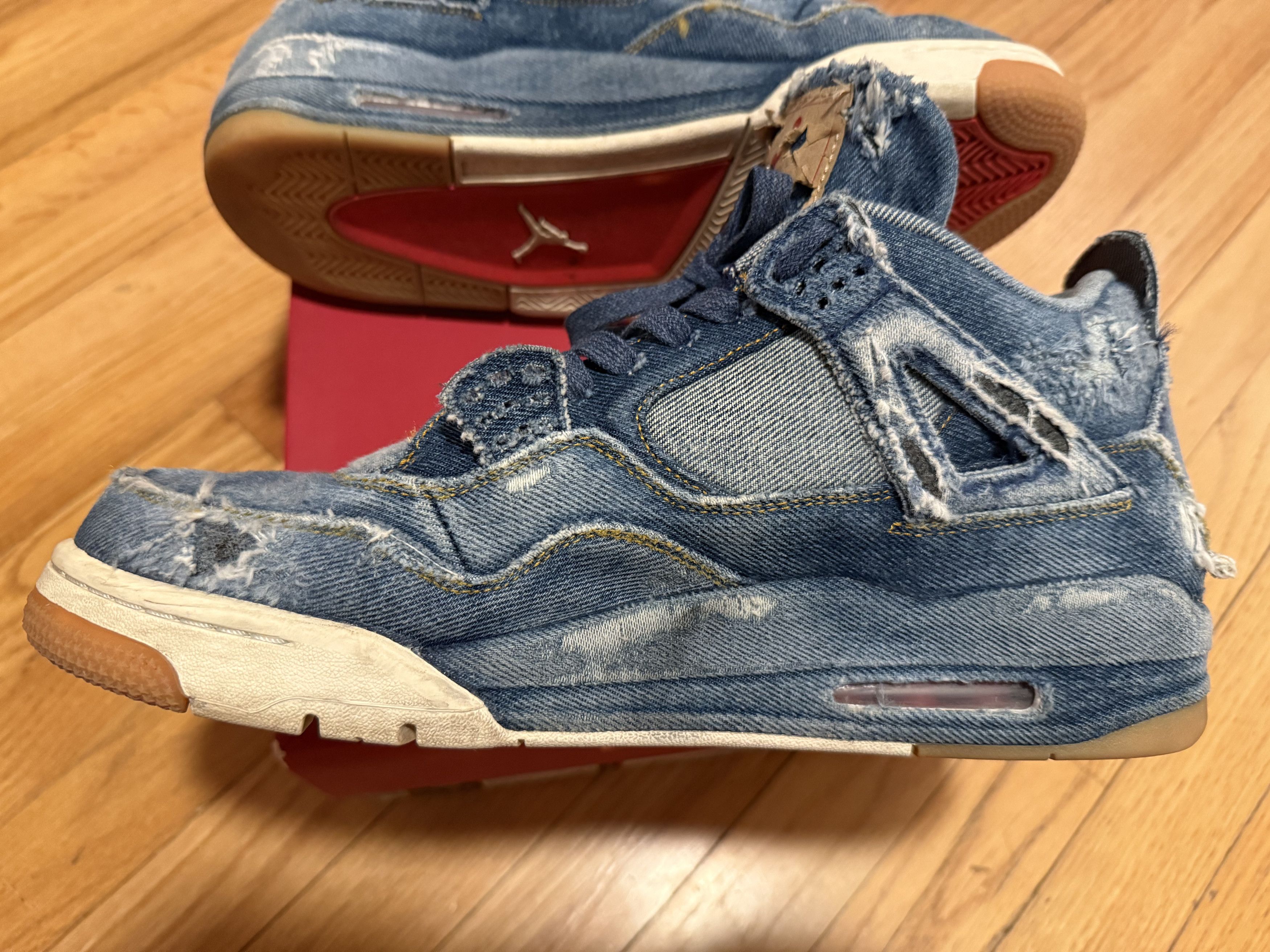 Jordan Brand × Levi's Distressed Custom Air Jordan 4 Retro Levi’s Denim Size 12 Size US 12 / EU 45 - 5 Thumbnail