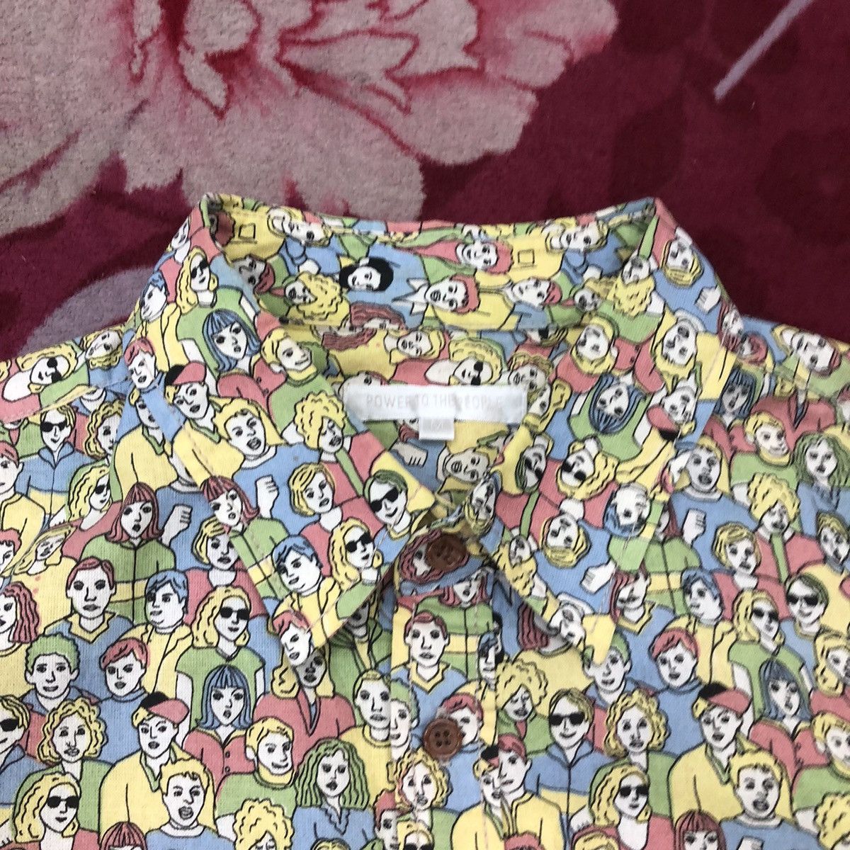 Japanese Brand Power To The People Fullprint Hippies Design Button Shirt Size US M / EU 48-50 / 2 - 4 Thumbnail