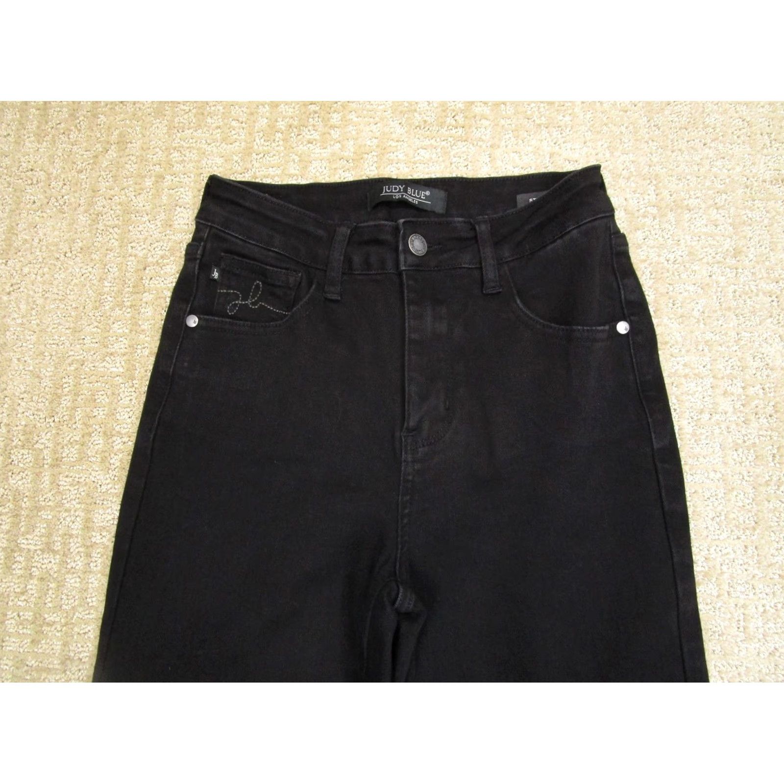 Vintage Judy Blue Jeans Women 26 Black High Rise Straight Relaxed Denim Pants Stretch Ball Park/School Theme? Size 26" / US 2 / IT 38 - 2 Thumbnail