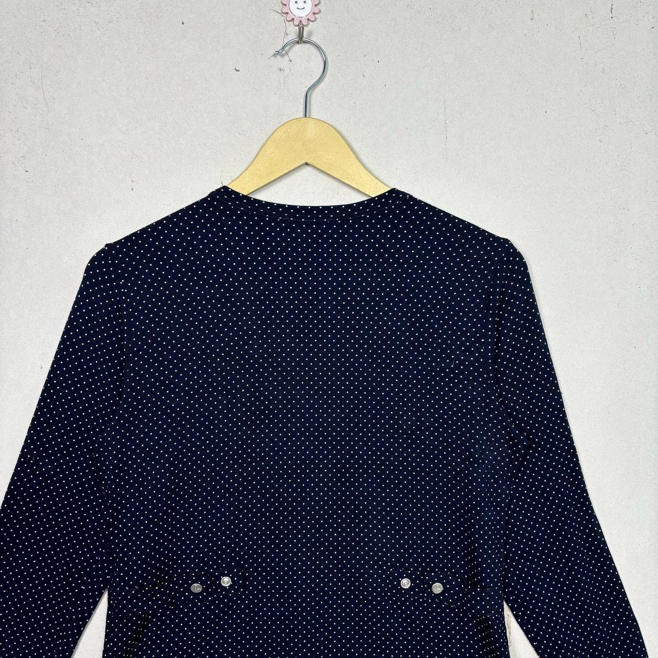 agnes b. AGNES B. Polka Dot Snap Cardigan Crop Top Vtg 90s Y2k Size M / US 6-8 / IT 42-44 - 4 Thumbnail