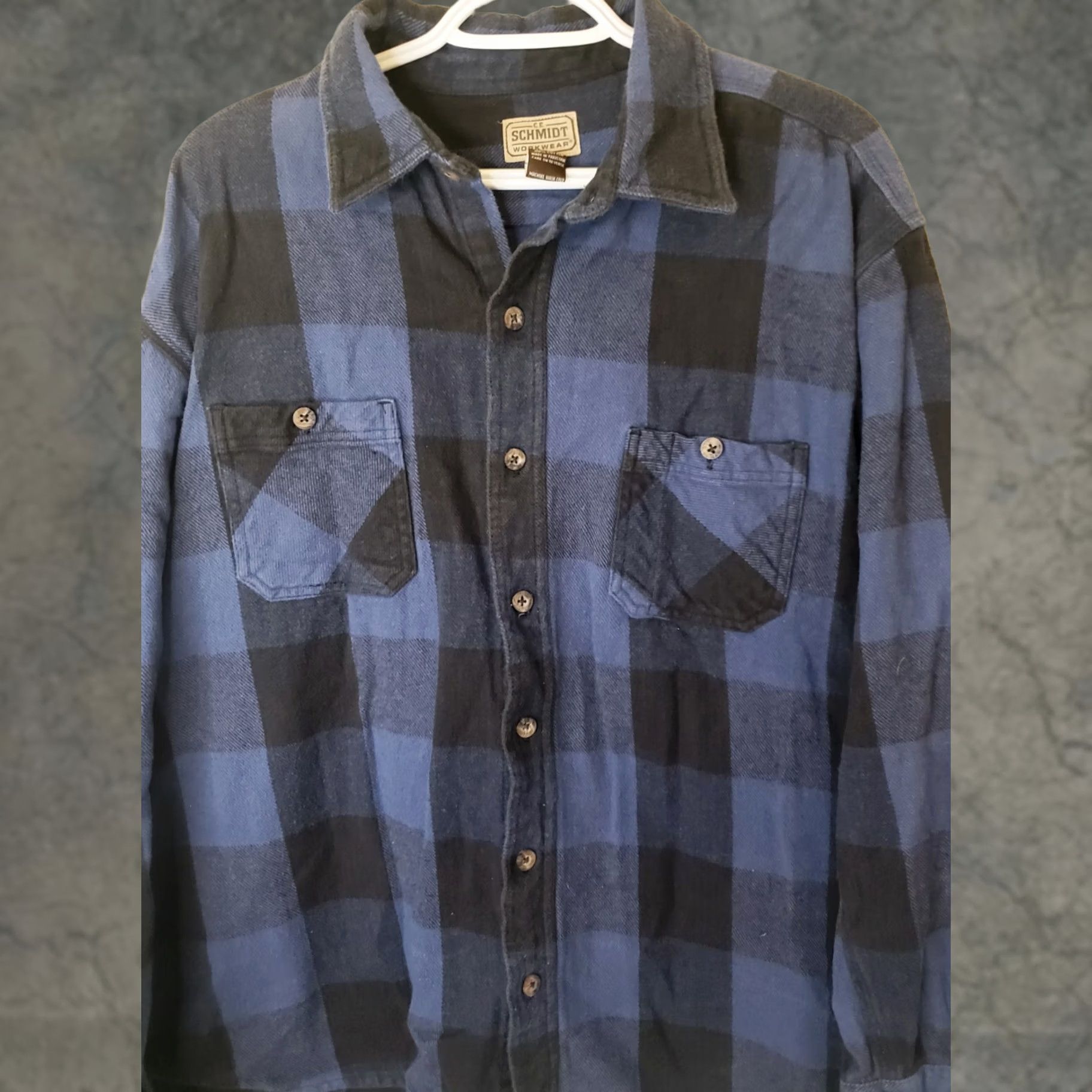 Vintage VINTAGE CE Schmidt Workwear Shacket Mens 2XL BLUE BLACK Plaid Button Heavy Flannel Shirt Size US XXL / EU 58 / 5 - 1 Thumbnail