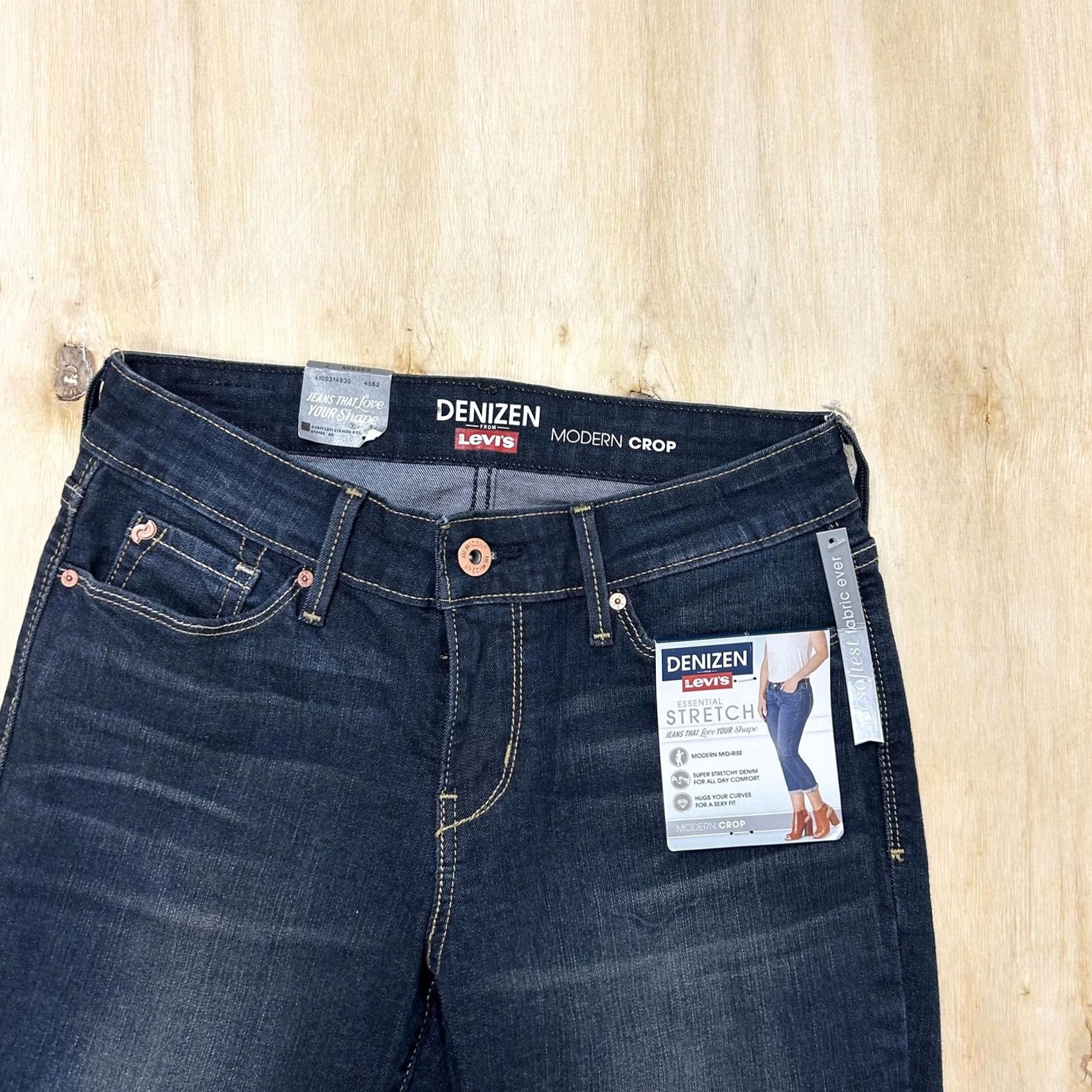 Denizen DENIZEN from Levi's Jeans Womens 2 Dark Wash Slim Stretch Denim Crop Size 26" / US 2 / IT 38 - 2 Thumbnail