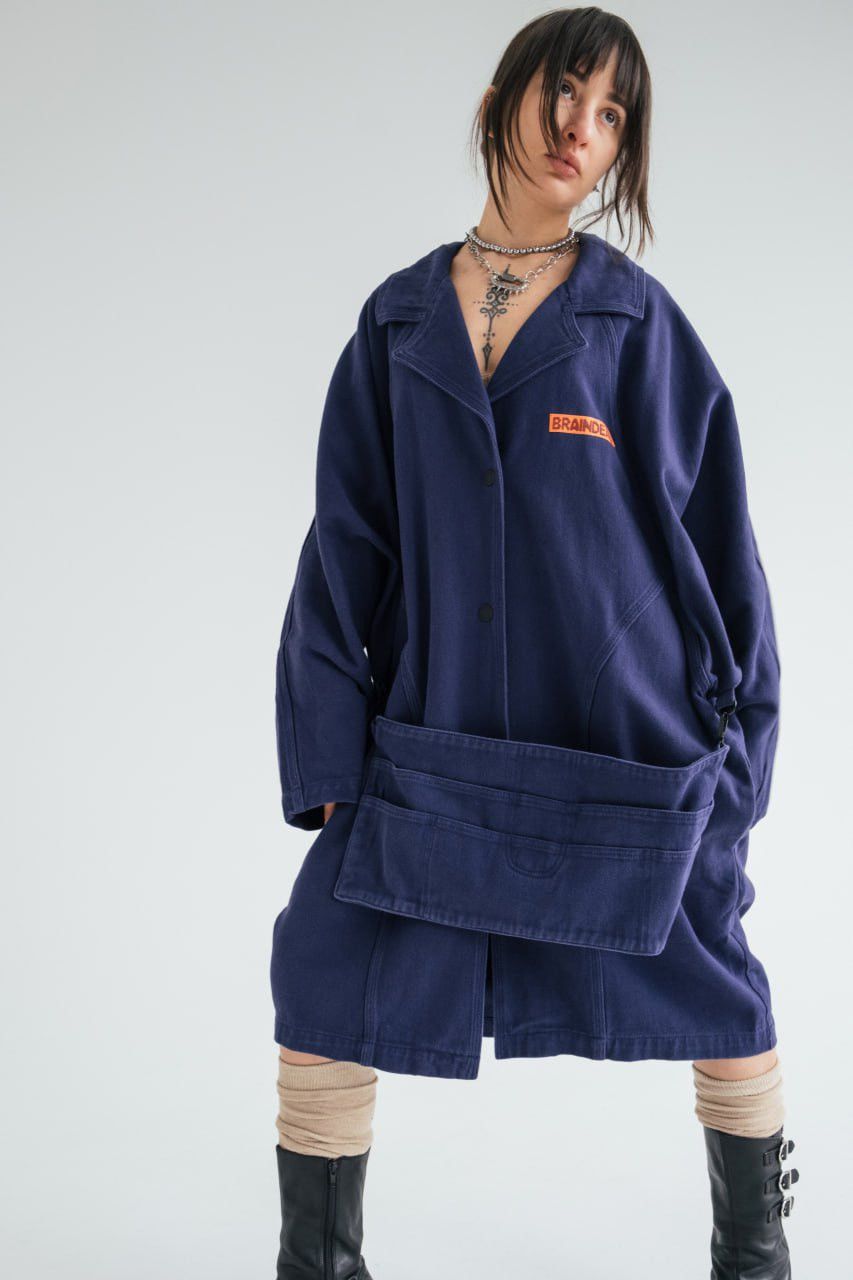 Brain Dead Brain Dead Apron Coat Navy Size L / US 10 / IT 46 - 1 Thumbnail
