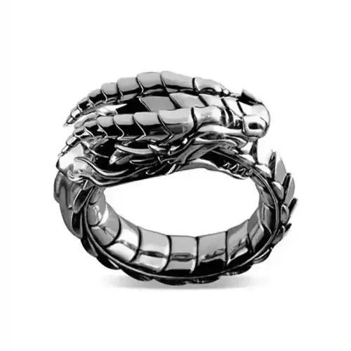 VIBE Vintage Dragon Stainless Steel Ring Size ONE SIZE - 2 Thumbnail