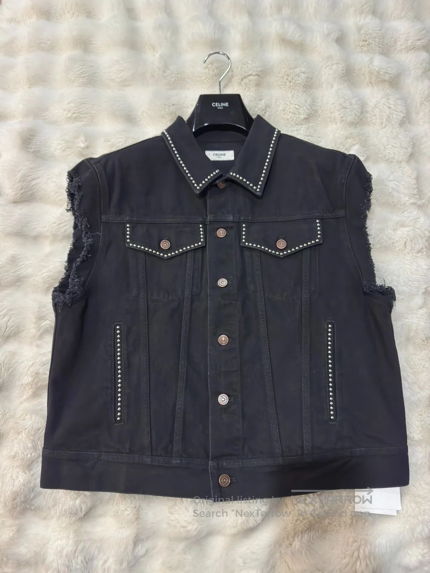 Celine CELINE Studded Heavy Duty Denim Vest| Size US XS / EU 42 / 0 - 5 Thumbnail