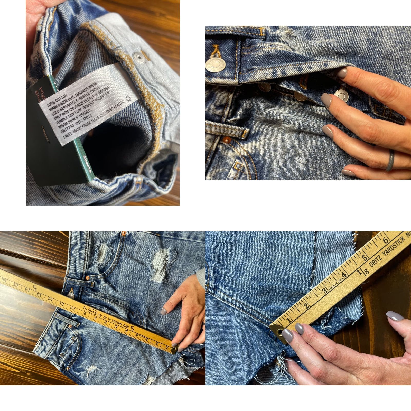 Vintage Wild Fable Shorts Women's 2/26 Blue Highest Rise Short Distressed Butterfly Denim 100% Cotton Regular Size 2 Girls Ladies Womens Mens no N/A Size 26" / US 2 / IT 38 - 8 Thumbnail