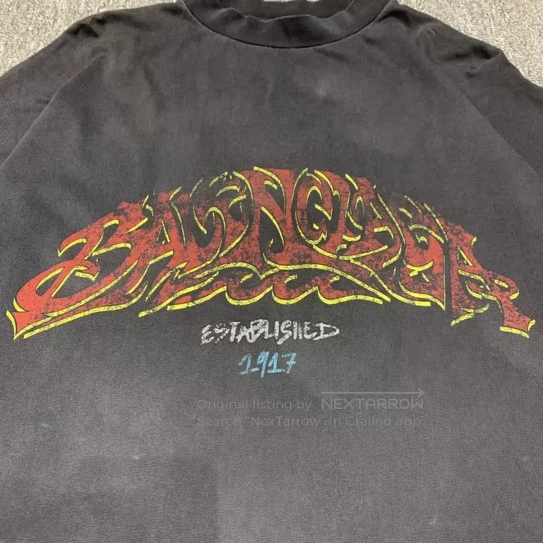 Balenciaga Balenciaga Washed Black Flame Disaster Long Sleeve Sweatsh Size US M / EU 48-50 / 2 - 3 Thumbnail