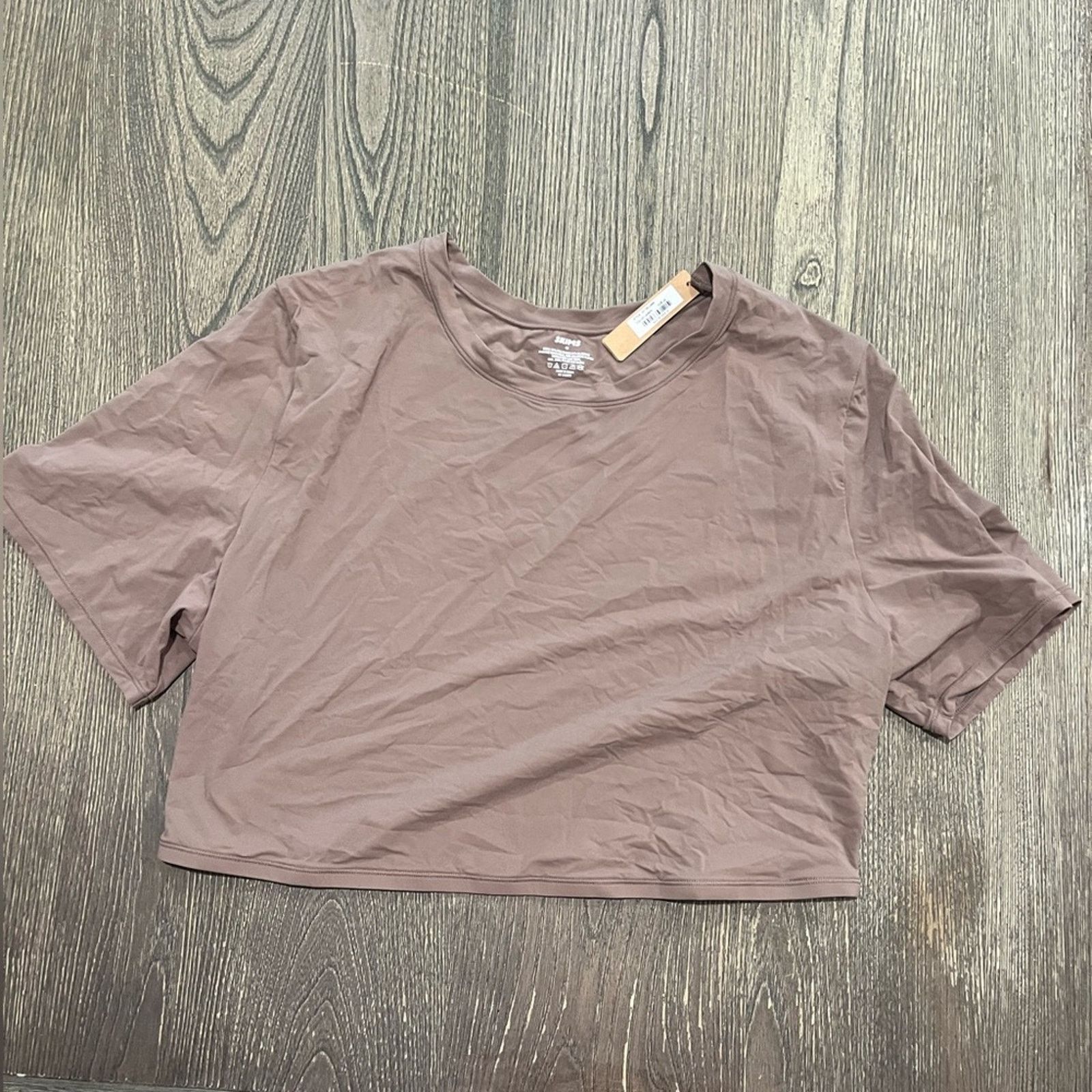 SKIMS NWT Skims Fits Everybody Super Cropped T-Shirt Umber 4X Size 4XL / US 24-26 - 1 Thumbnail