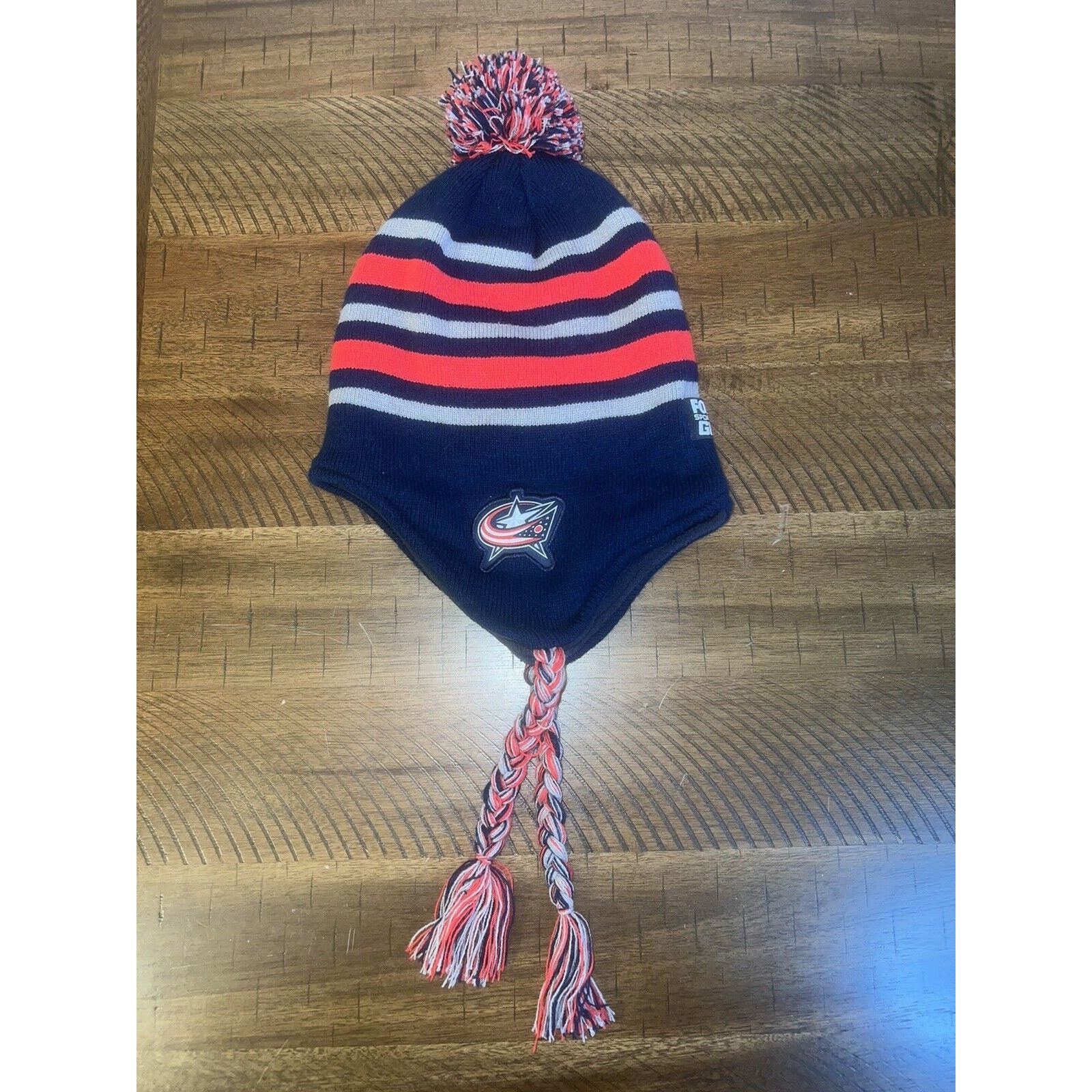 Other Columbus Blue Winter Hat Skull Ski Cap Ear Flap Sport NHL Size ONE SIZE - 1 Thumbnail