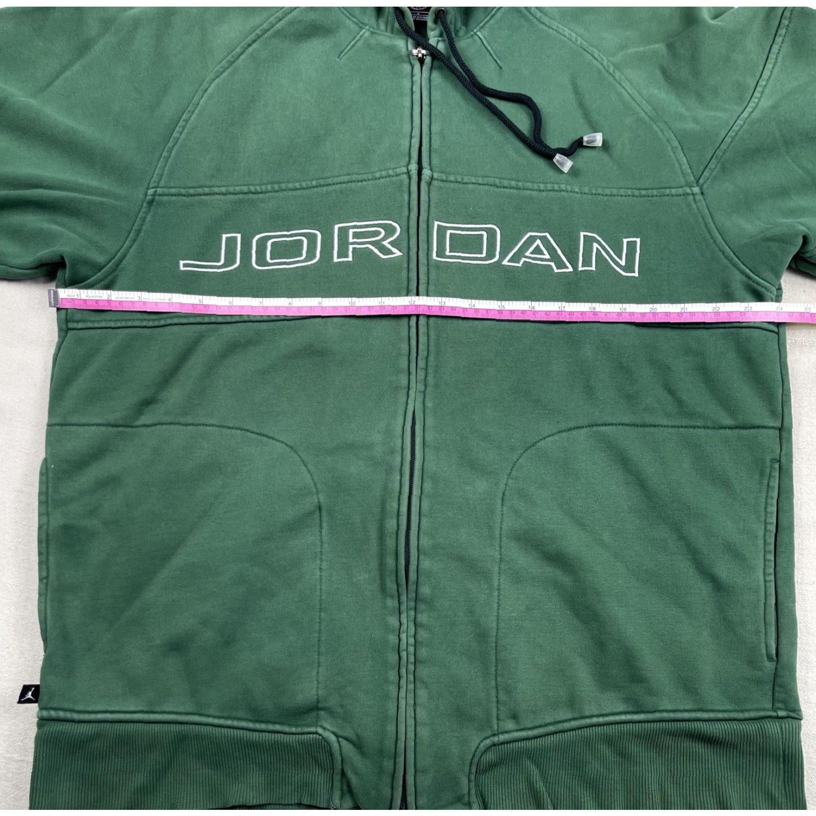 Jordan Brand VINTAGE Air Jordan Hoodie Full Zip Sweatshirt Jacket Men L Nike Vtg Y2K Heavy Thick Green Embroidered Size US L / EU 52-54 / 3 - 6 Thumbnail