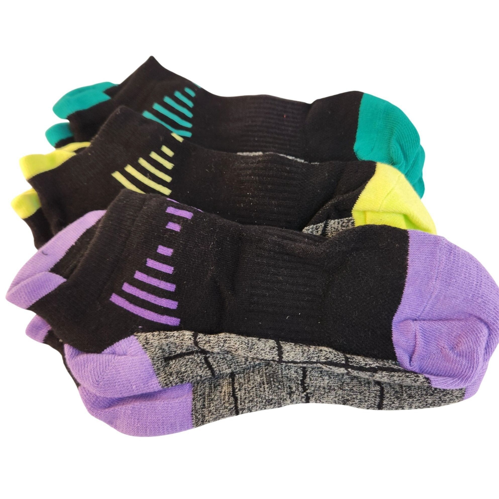 The Unbranded Brand Six Pack Athletic Low-Cut Socks Unisex Colorful Stretch Fit Size ONE SIZE - 4 Thumbnail