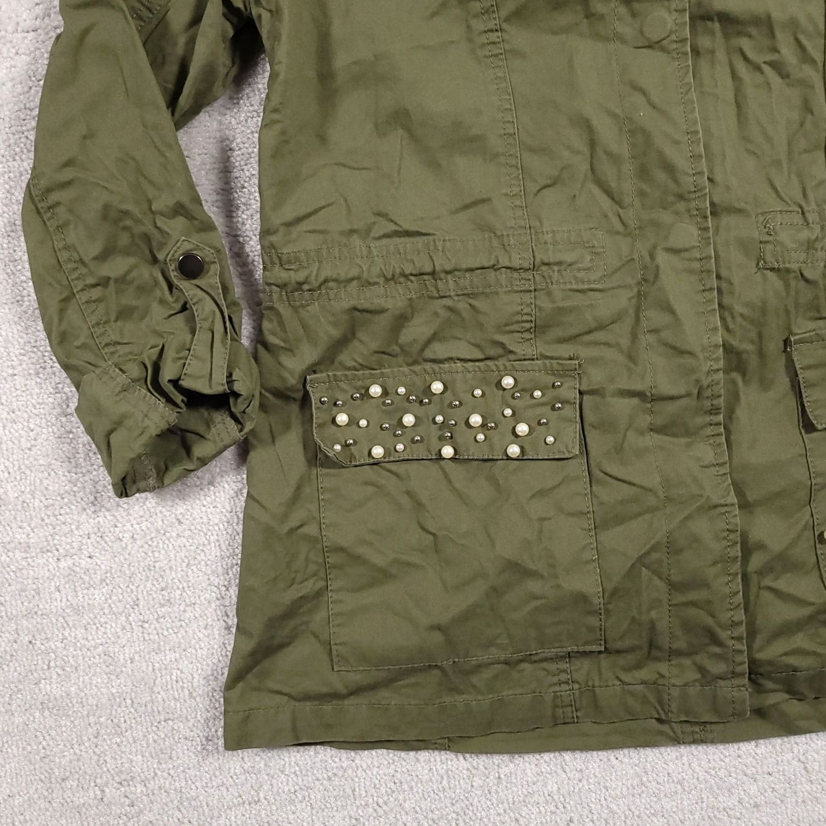 Vintage Ashley by 26 International Downtown Collection Army Jacket Green Women's L Pearl Jacket Size L / US 10 / IT 46 - 4 Thumbnail