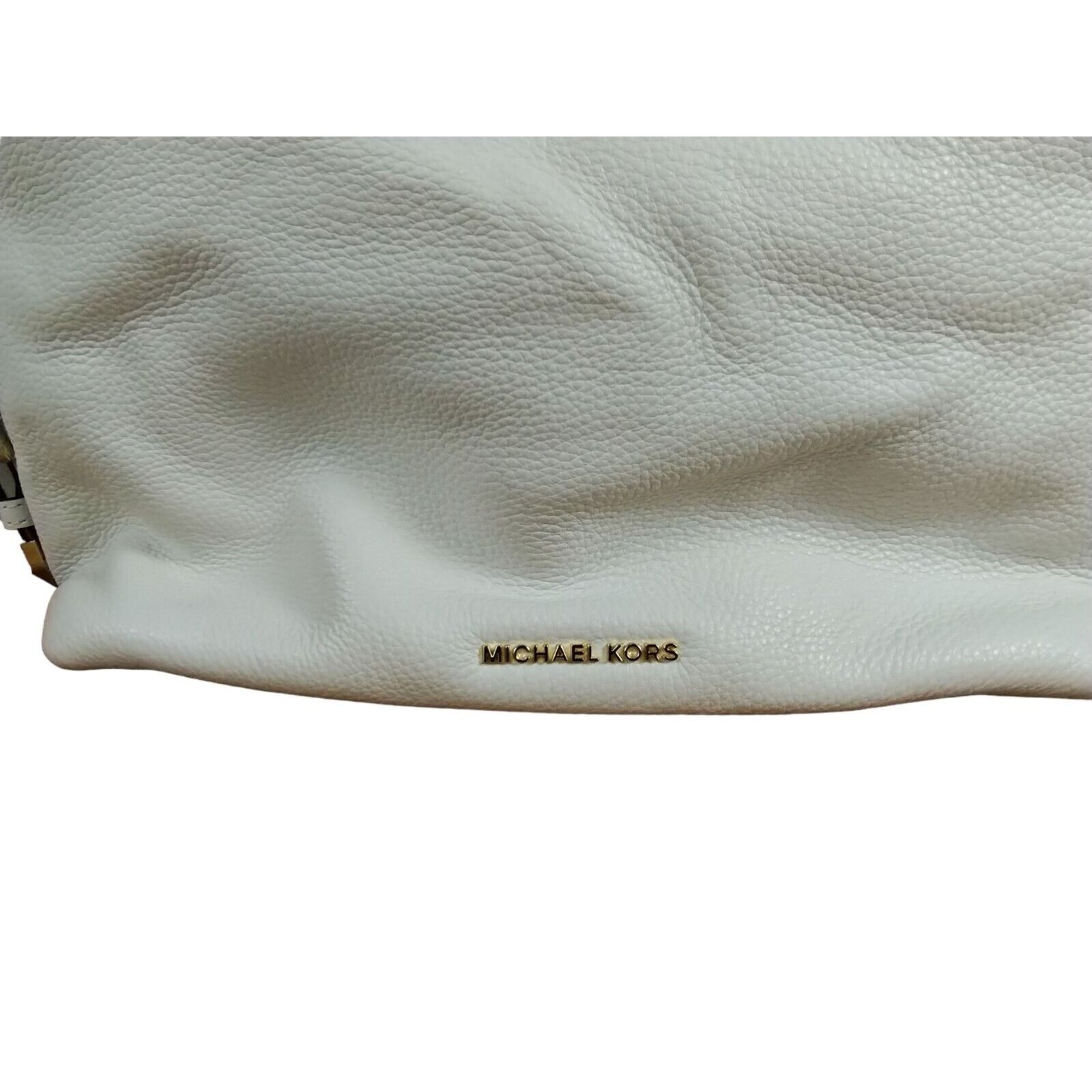 Michael Kors Michael Kors Brooke Optic White Pebbled Leather Satchel Cros Size ONE SIZE - 5 Thumbnail