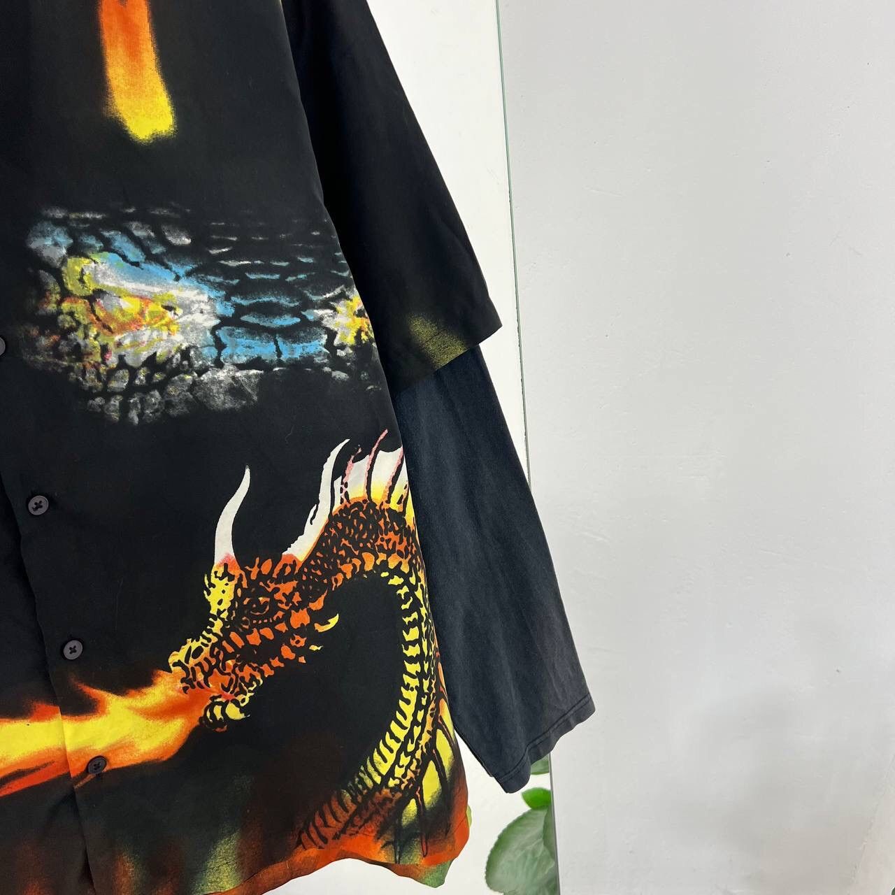 Vintage Vintage Crazy Hawaiian Shirt Dragon Flames Snake Japanese Size US L / EU 52-54 / 3 - 4 Thumbnail