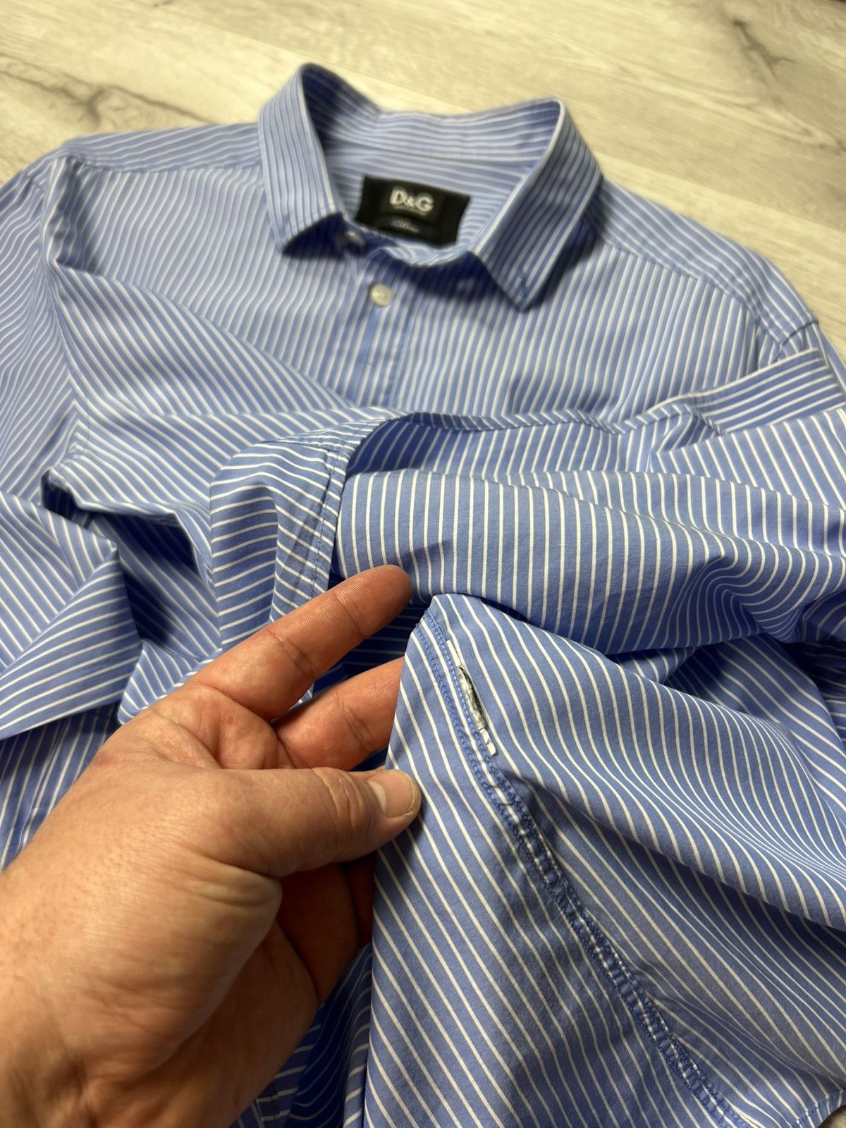 Dolce & Gabbana Dolce & Gabbana Striped Button Up Slim Shirt D&G Logo Size US M / EU 48-50 / 2 - 11 Thumbnail