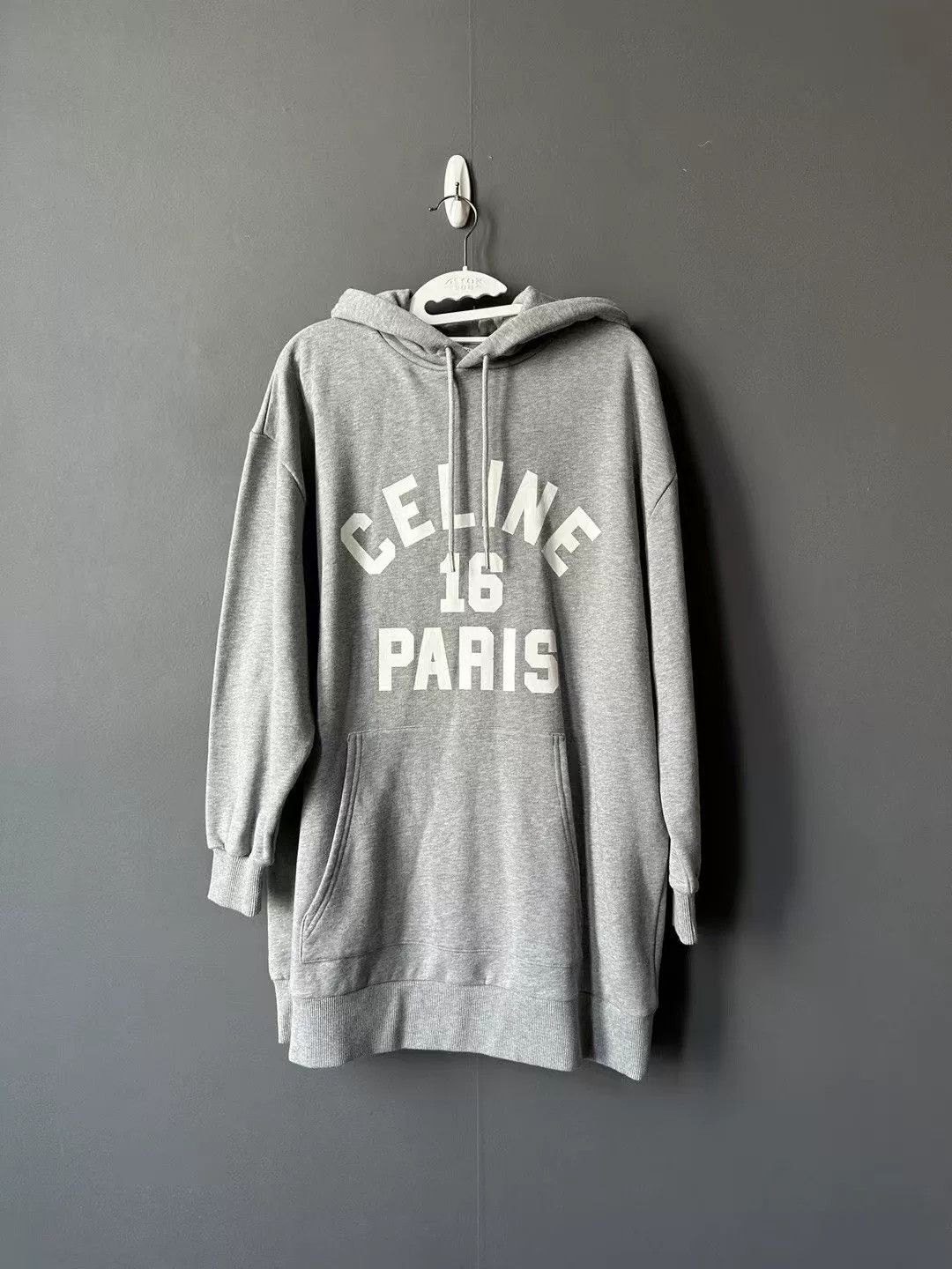 Celine Celine Gray 16 Slogan Long Hoodie Size M / US 6-8 / IT 42-44 - 1 Thumbnail