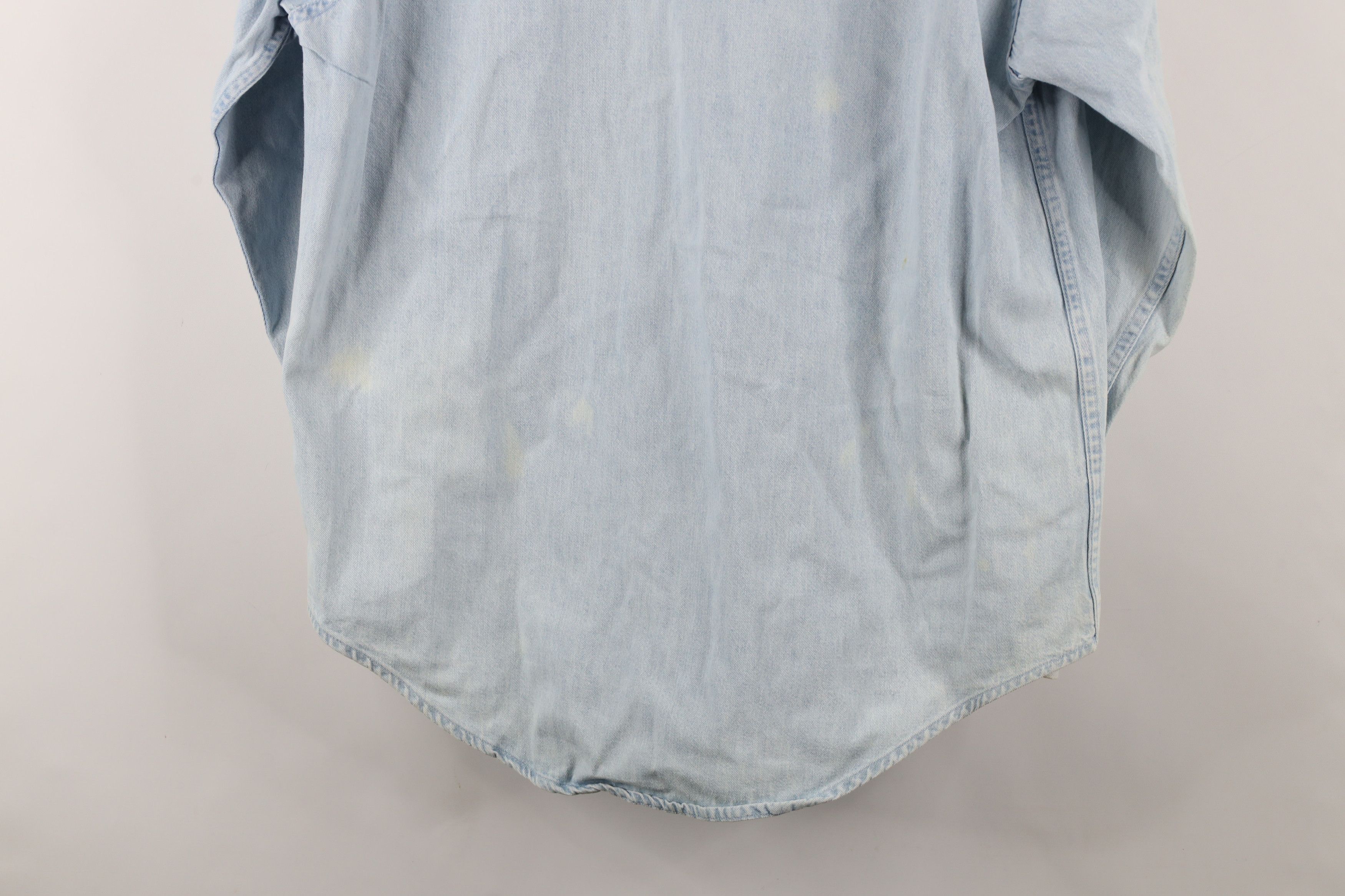 L.L. Bean × Vintage Vintage 90s LL Bean Denim Jean Button Shirt Blue Cotton Size US M / EU 48-50 / 2 - 15 Thumbnail