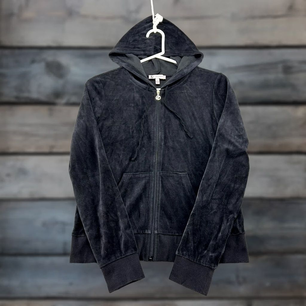 Juicy Couture Juicy Couture Hoodie Womens M Black Full Zip Velour Velvet Y2K Style Blank Size M / US 6-8 / IT 42-44 - 1 Thumbnail