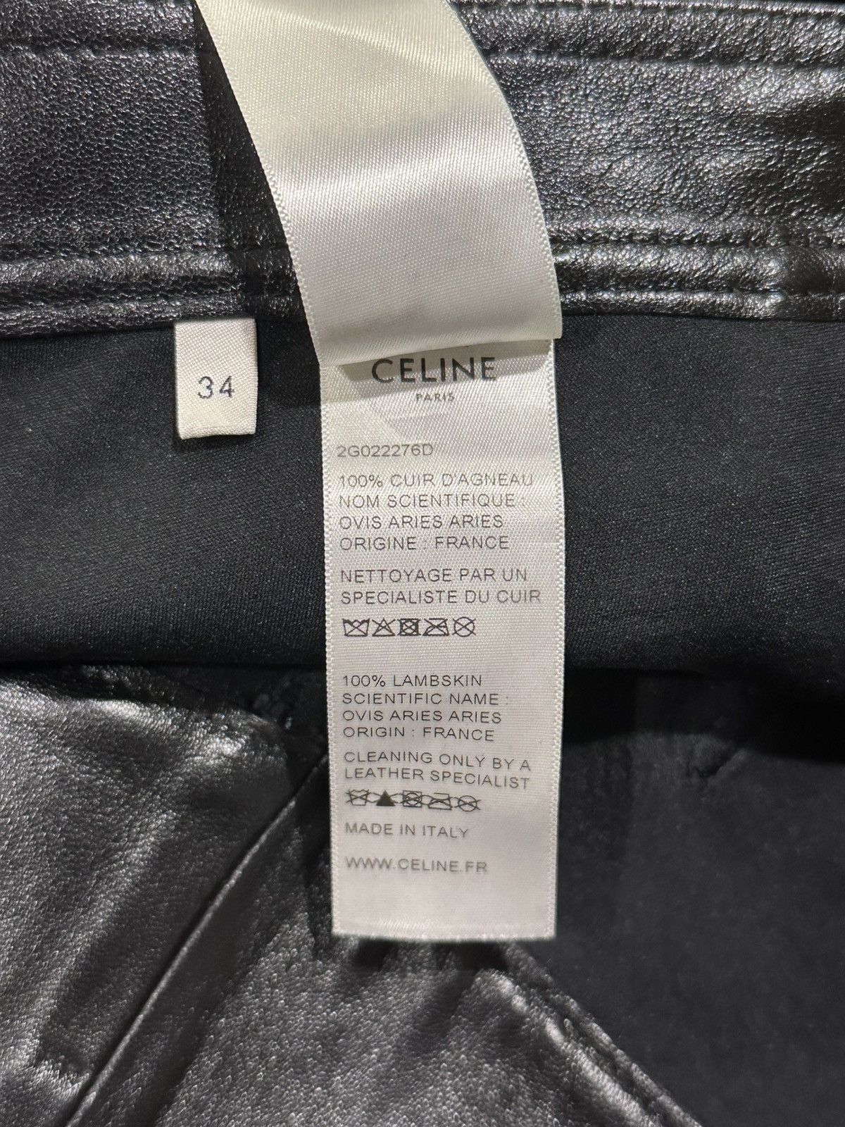 Celine Celine x Hedi Slimane Black Lambskin Leather Pants Size US 34 / EU 50 - 15 Thumbnail