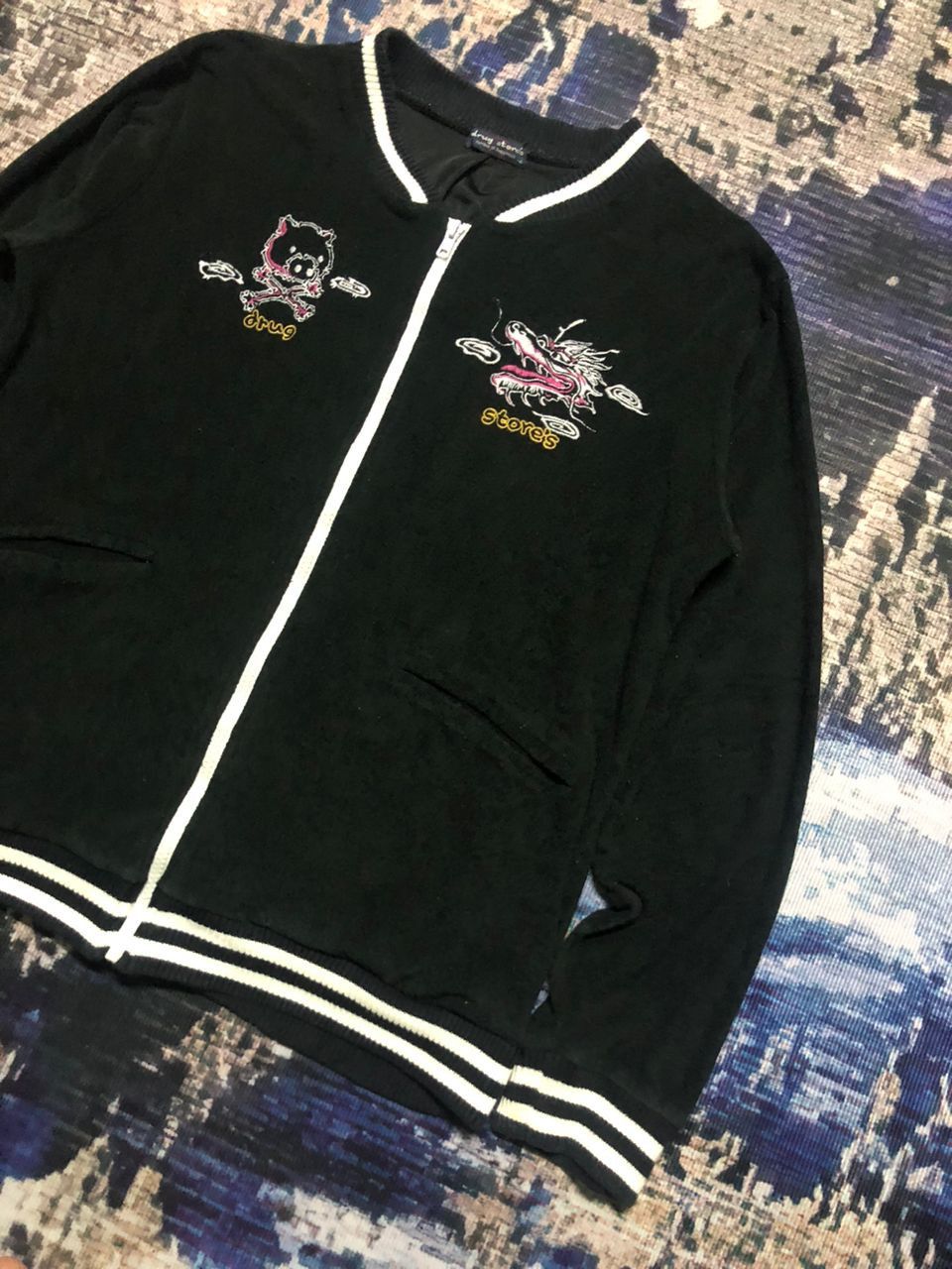 Japanese Brand Drug Store Sukajan Velvet Sweater Embroidered Print Size US M / EU 48-50 / 2 - 10 Thumbnail