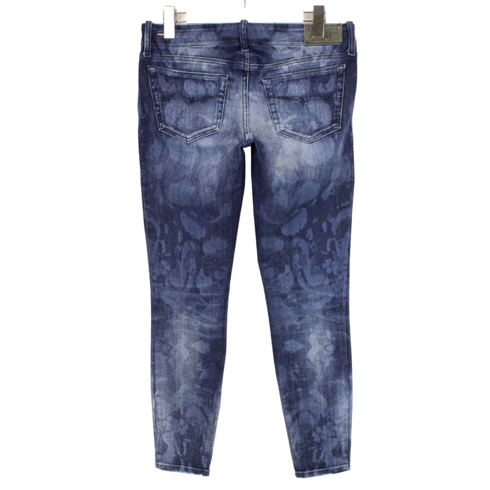 Diesel DIESEL Grupee-Zip Super Slim-Skinny Low Waist 0816Q Jeans Women's W29 L32 Ankle Blue Faded Distressed Size 29" - 2 Thumbnail