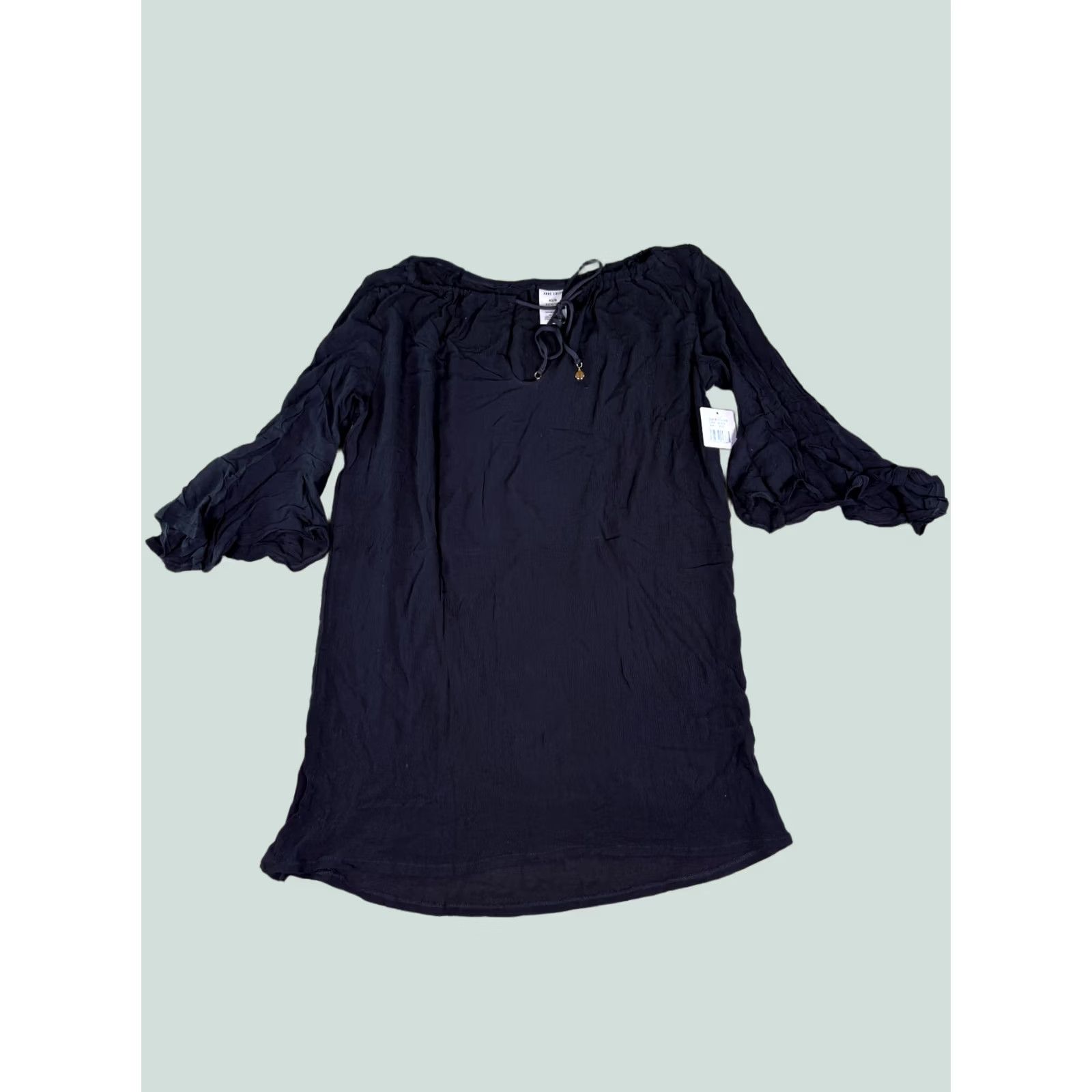 Vintage Anne Cole Black Sheer Plunge Neck Tunic Top Cover Up XS Womens Size XS / US 0-2 / IT 36-38 - 1 Thumbnail