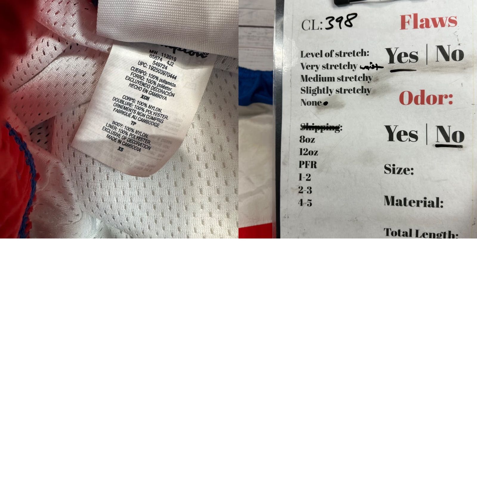 Champion Champion Mens XS Colorblock Nylon Athletic Shorts Red White Blue Logo Size US 27 - 9 Thumbnail